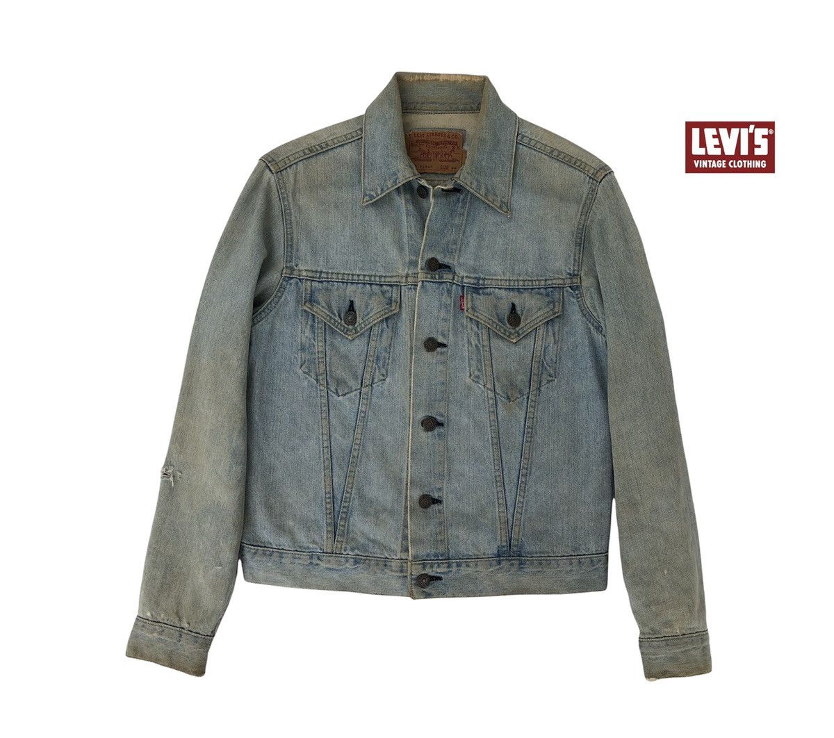 Levi's Vintage 90s LEVIS BIG E Distressed Trucker Jacket Size US M / EU 48-50 / 2 - 2 Thumbnail