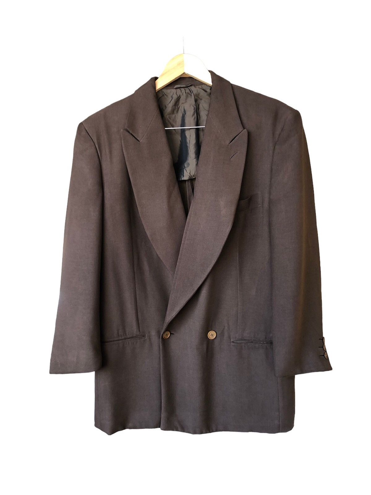 image of Vintage Giorgio Armani A Milano Single Breasted Blazer in Brown, Men's (Size XL)