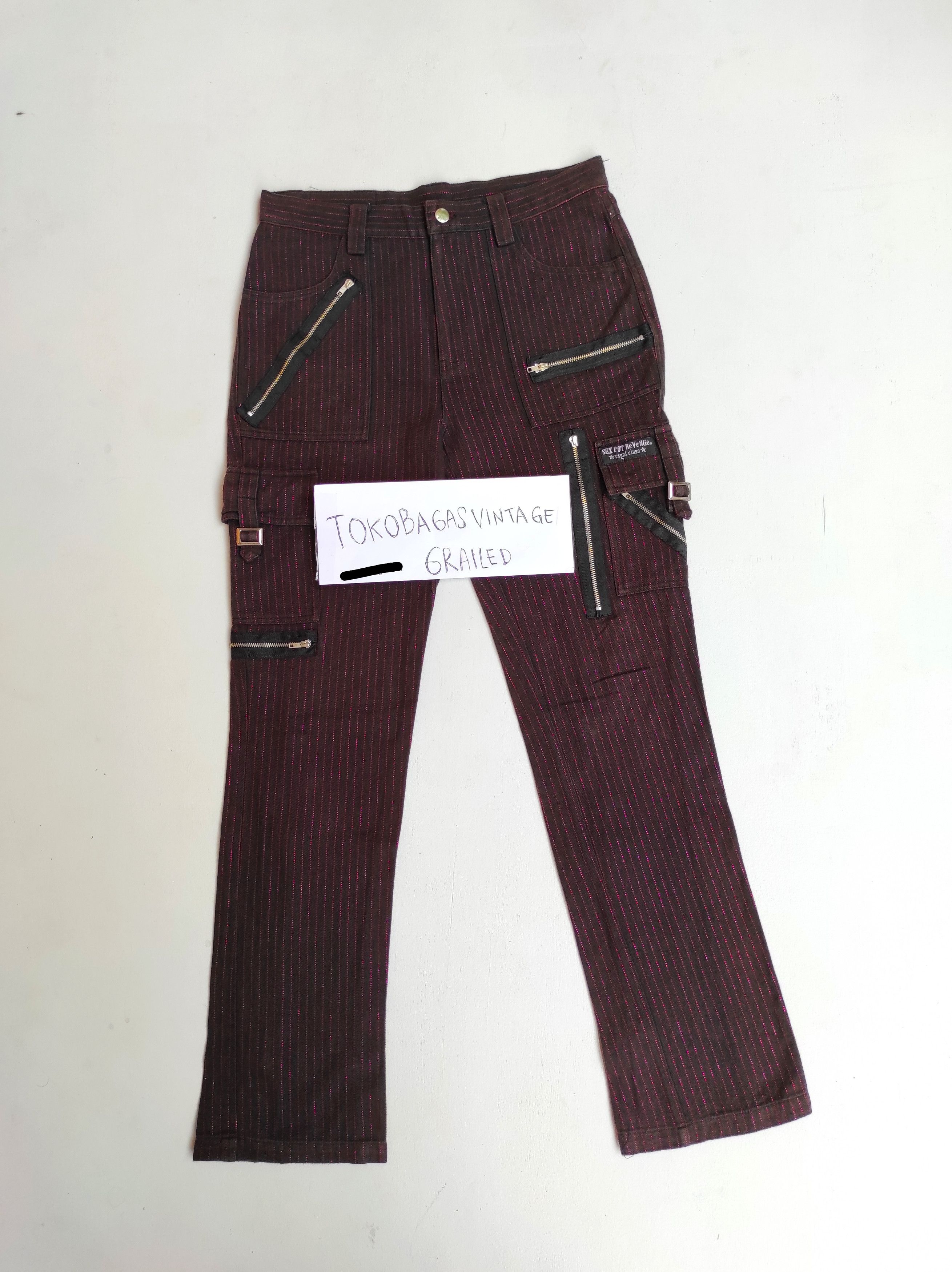 Le Grande Bleu (L.G.B.) Sex Pot Revenge Bondage Cargo Multipocket Pants Size US 30 / EU 46 - 2 Thumbnail