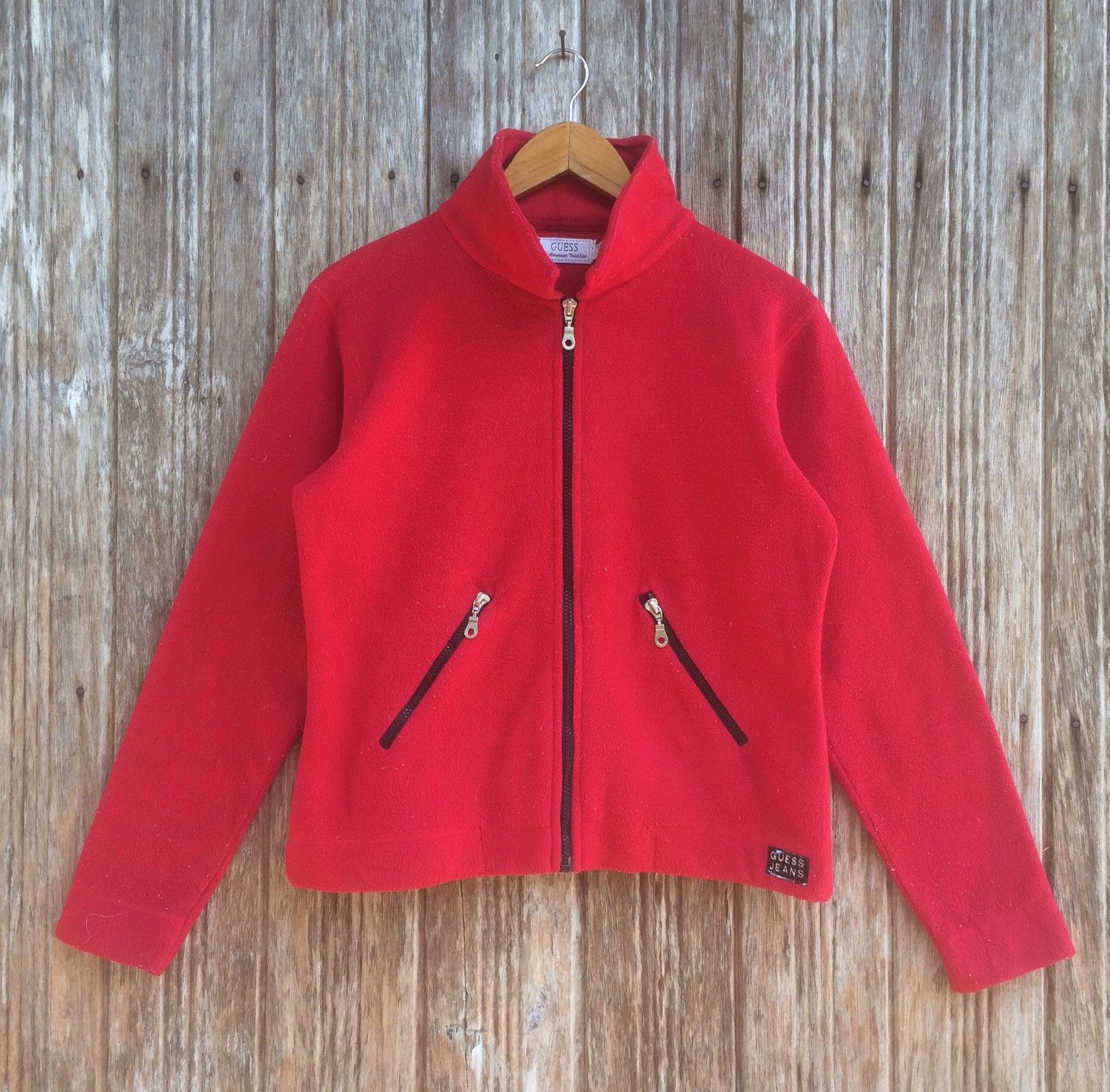 Guess Guess Jeans Red Sweater Jacket Fleece Size US S / EU 44-46 / 1 - 1 Thumbnail