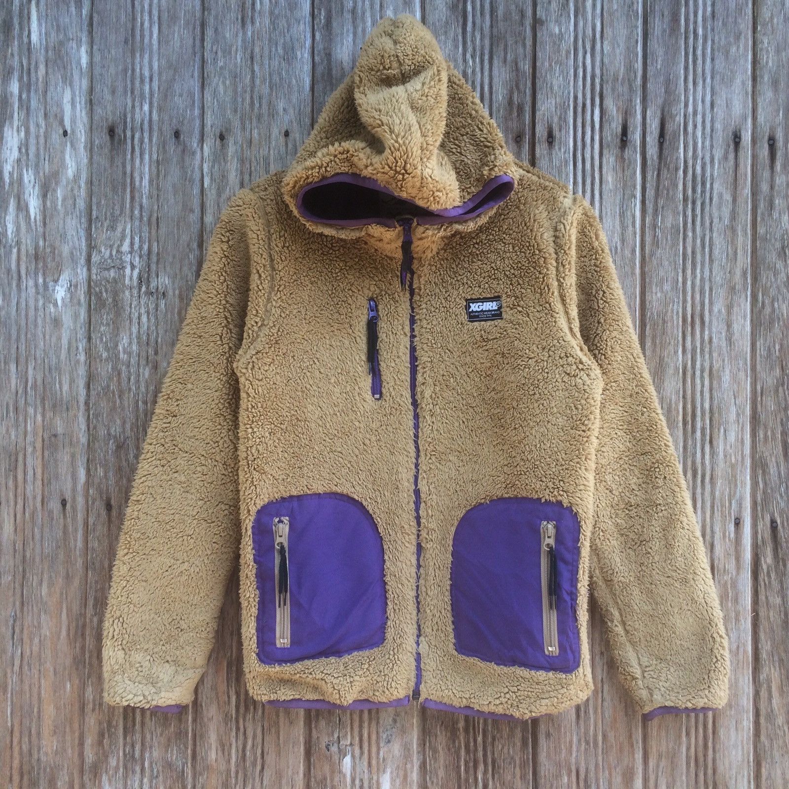 Japanese Brand X-girl Sweater Fleece Outdoor Jacket Double Pockets Size US S / EU 44-46 / 1 - 1 Thumbnail