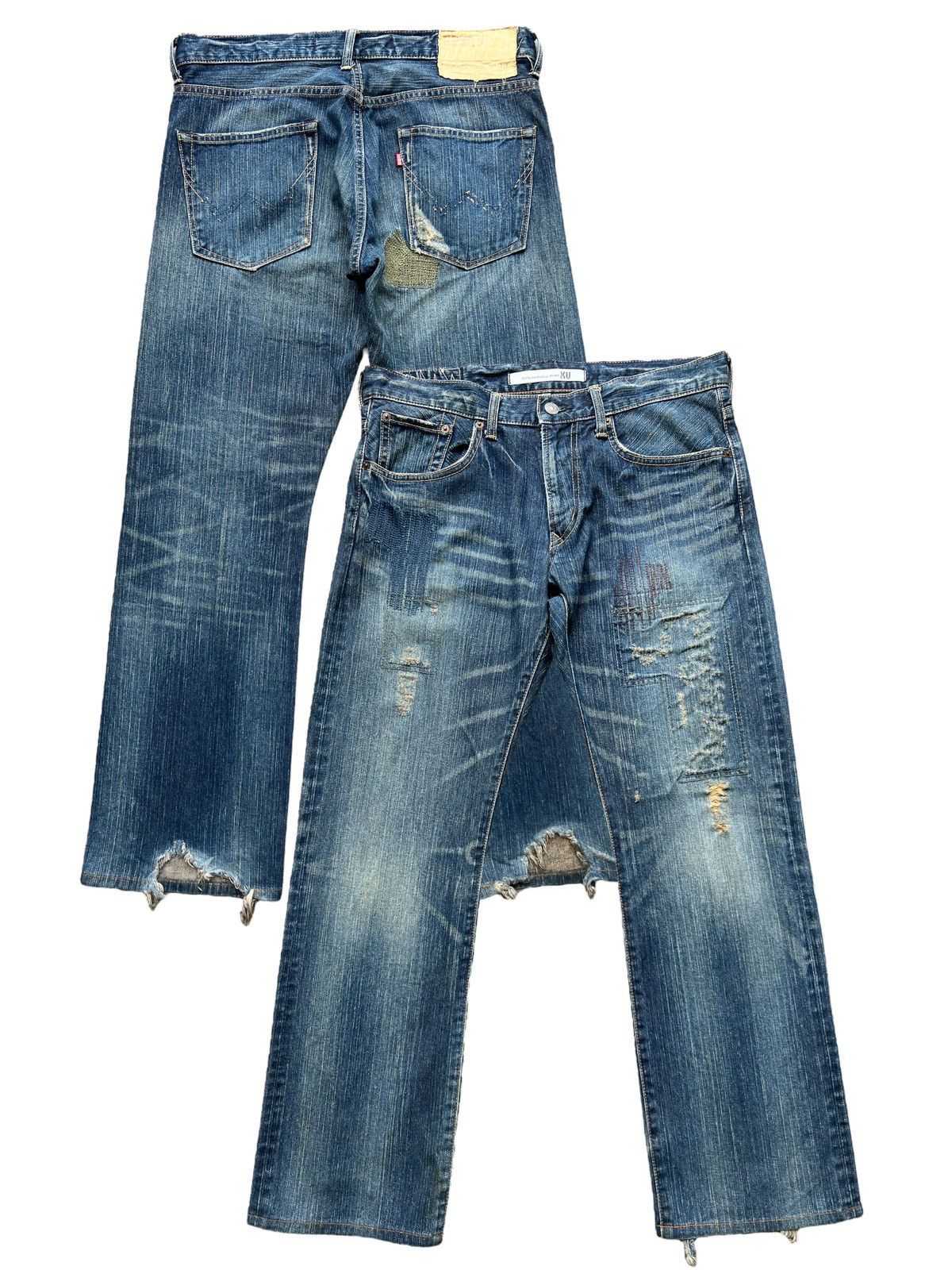 Edwin Vintage Edwin XV Jeans Patch Work Distressed Jeans 34x30 Size US 34 / EU 50 - 1 Thumbnail
