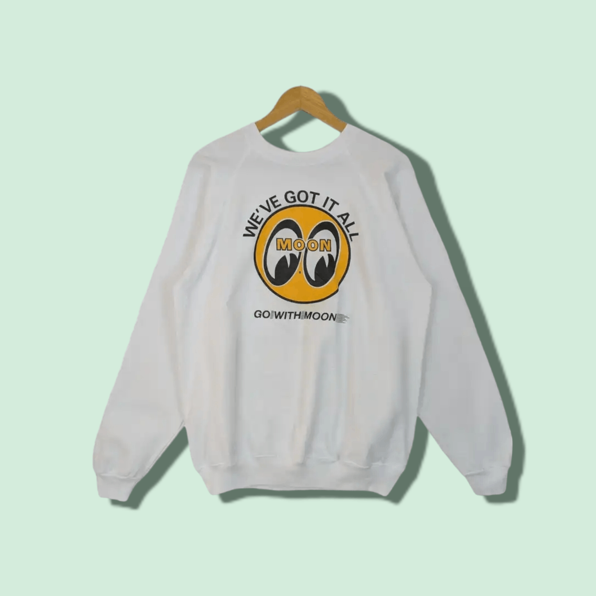Hanes Vintage 80's HANES Go With Moon Sweatshirt Made In USA Size US XL / EU 56 / 4 - 1 Thumbnail