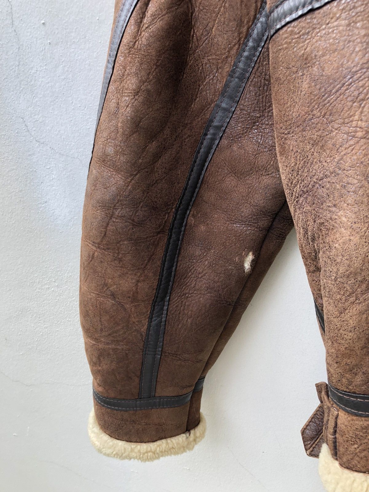 Leather Vintage 80s Tanco Made in Usa Shearling Distress B3 Jacket Size US M / EU 48-50 / 2 - 13 Thumbnail