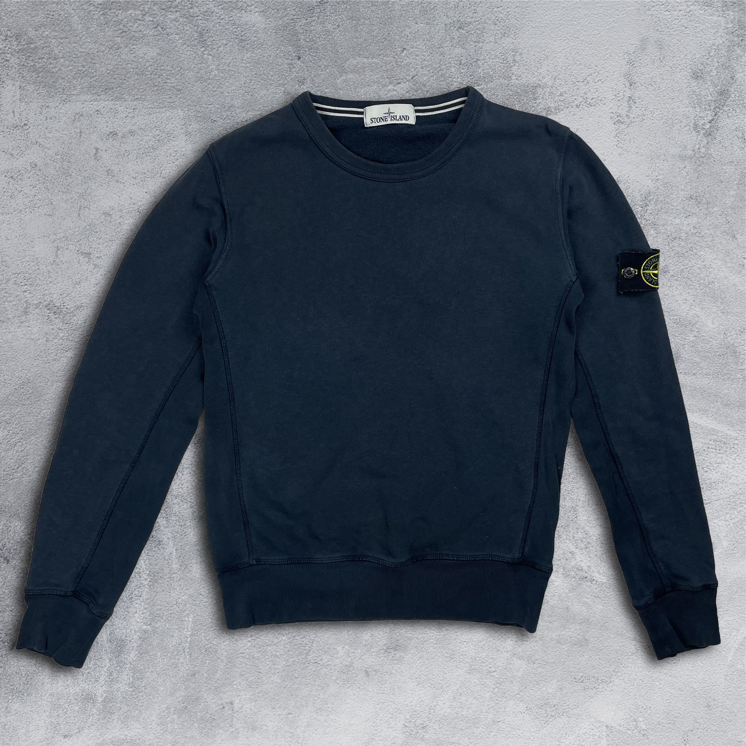 image of Stone Island Crewneck Sweatshirt in Navy, Men's (Size Small)