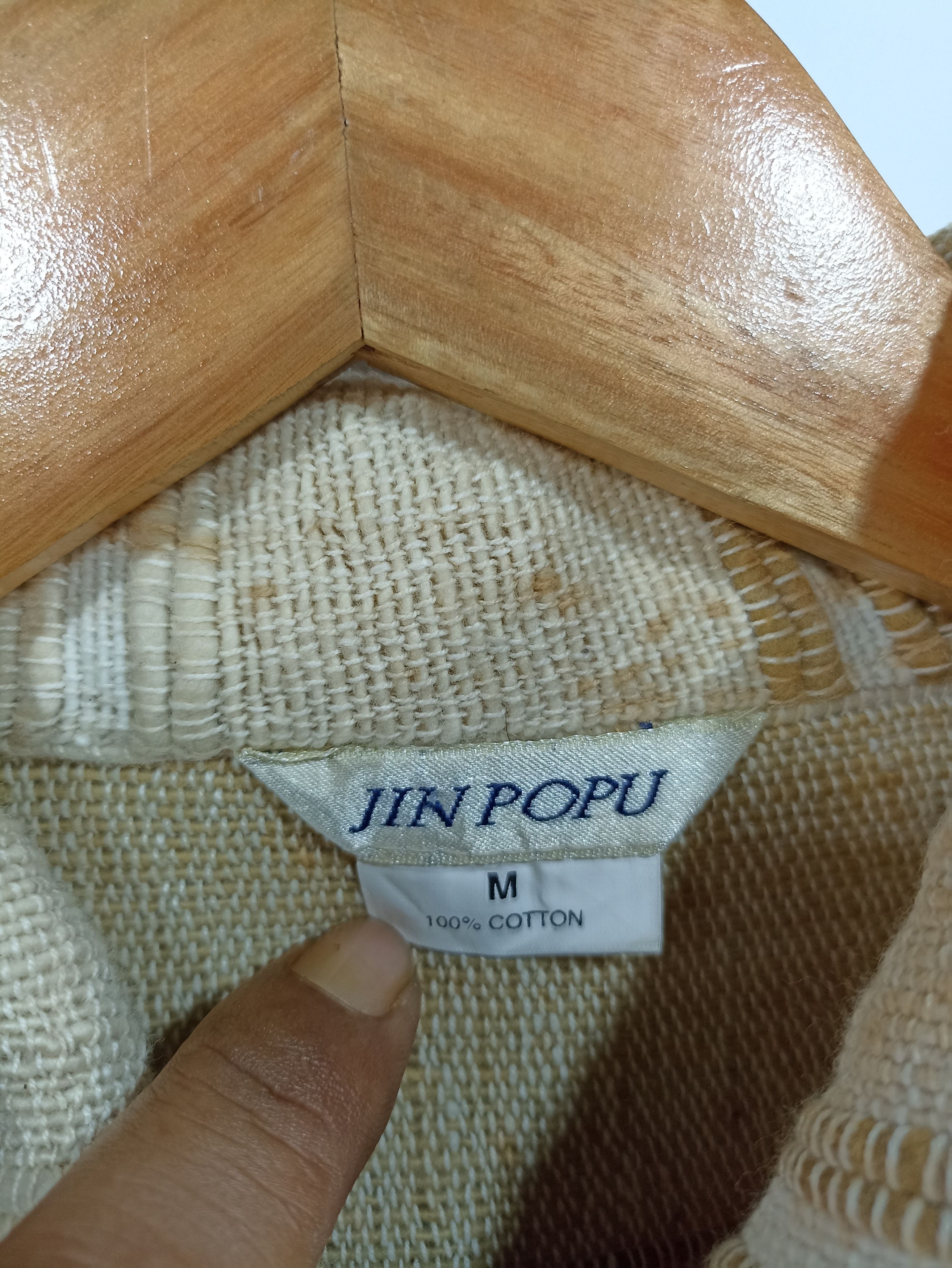 Japanese Brand × Vintage Vintage Jin Popu Thick Linen Shirt button up Size US M / EU 48-50 / 2 - 6 Thumbnail