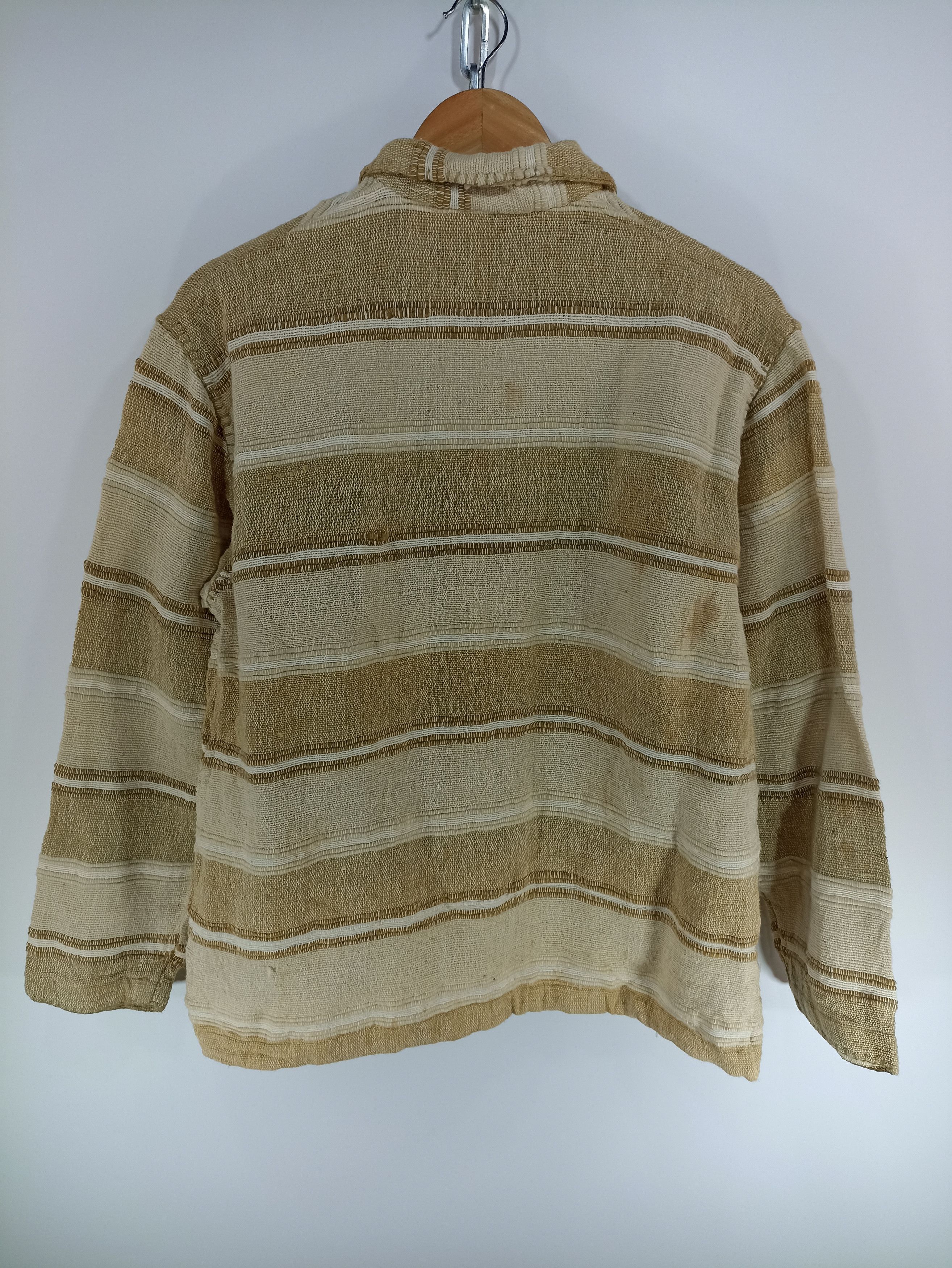 Japanese Brand × Vintage Vintage Jin Popu Thick Linen Shirt button up Size US M / EU 48-50 / 2 - 2 Thumbnail