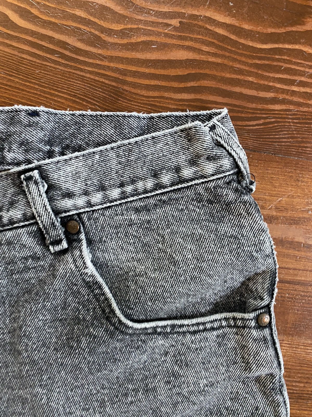 Lee Vintage 80’s Lee Riders Charcoal Acid Wash Denim Jean Shorts Size US 37 - 15 Thumbnail