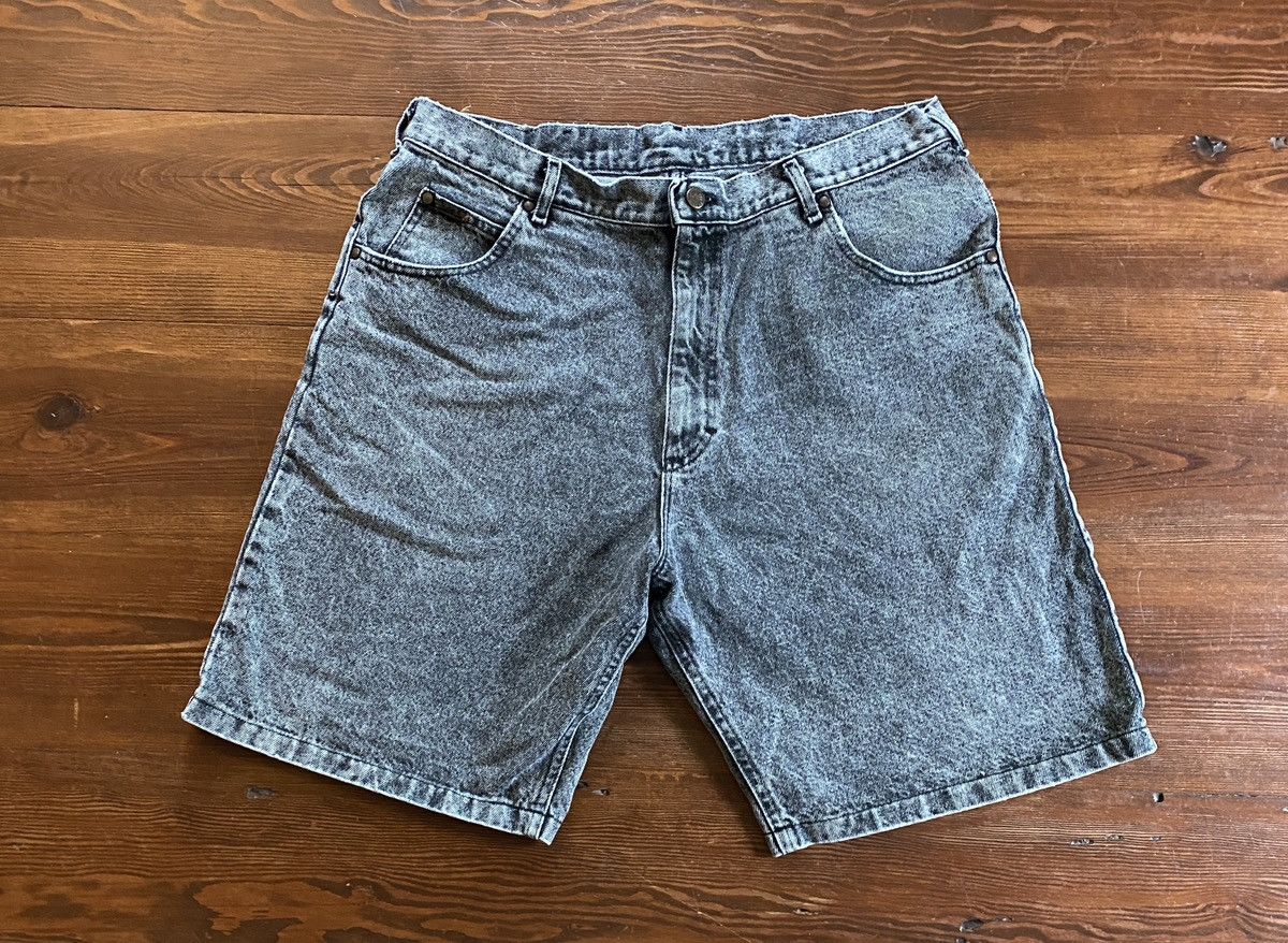 Lee Vintage 80’s Lee Riders Charcoal Acid Wash Denim Jean Shorts Size US 37 - 11 Thumbnail