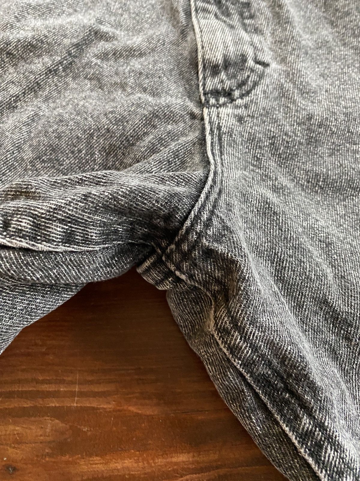 Lee Vintage 80’s Lee Riders Charcoal Acid Wash Denim Jean Shorts Size US 37 - 20 Thumbnail