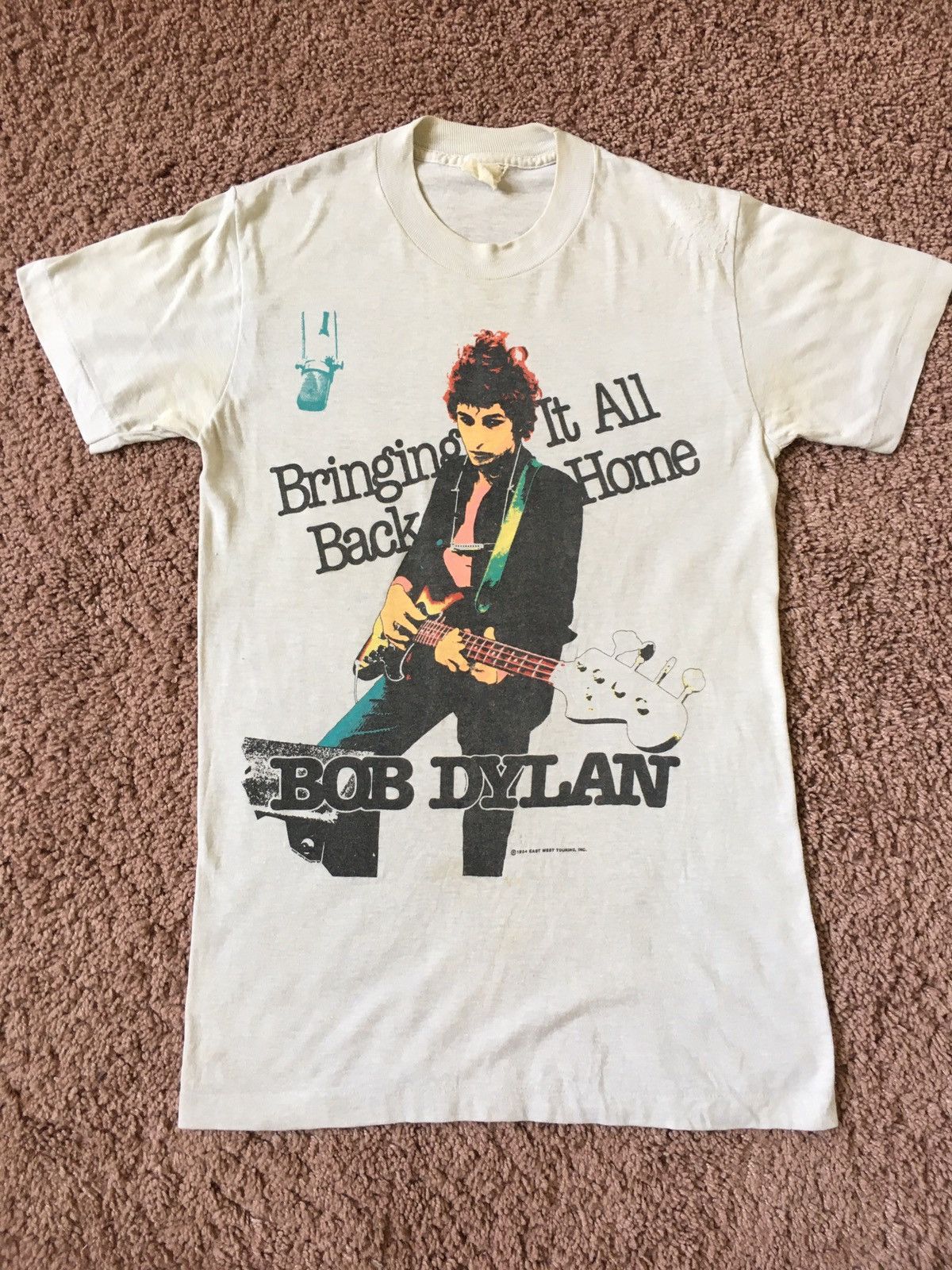 image of Band Tees x Vintage Bob Dylan 84’ in Light Blue, Men's (Size Small)