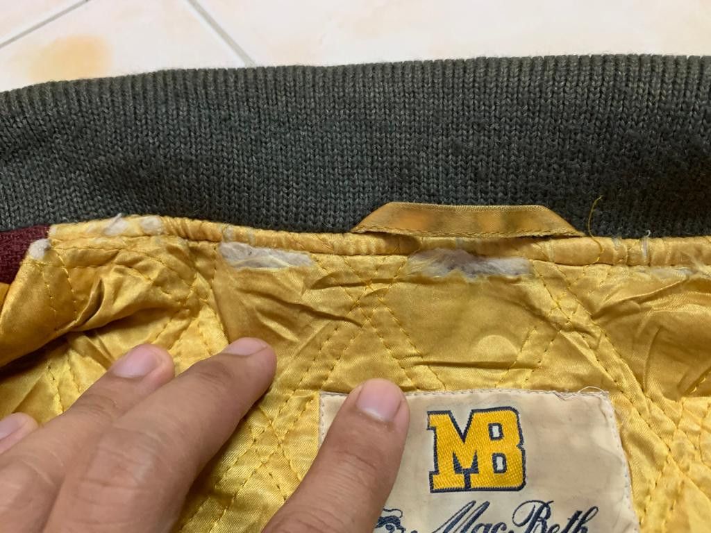 Macbeth × Vintage Vintage Macbeth Varsity Jacket sleeve Leather Size US L / EU 52-54 / 3 - 15 Thumbnail
