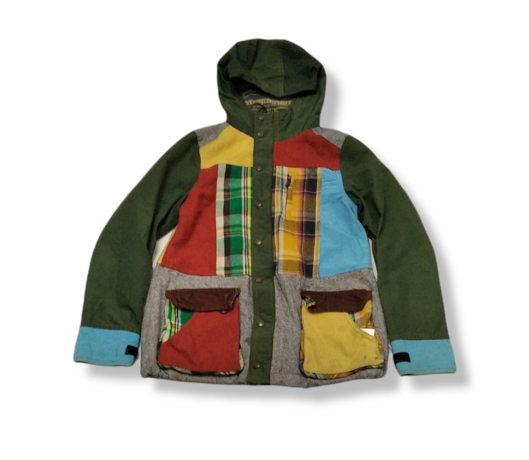 Japanese Brand Doubles rainbow multicolour patchwork mountain hoodie Size US S / EU 44-46 / 1 - 1 Thumbnail
