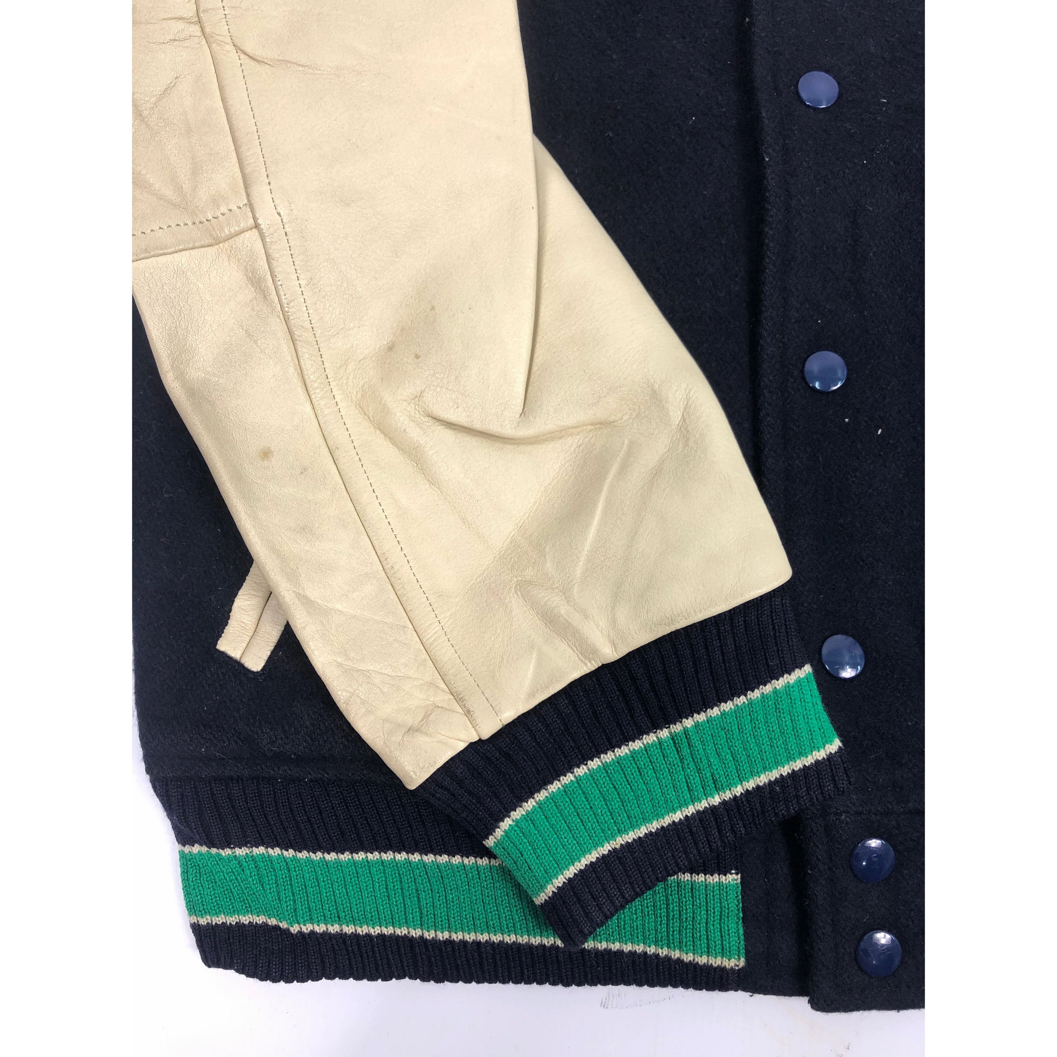 Vintage Vintage Par Ici Japanese Style Varsity Jacket Leather V0098 Size US M / EU 48-50 / 2 - 4 Thumbnail