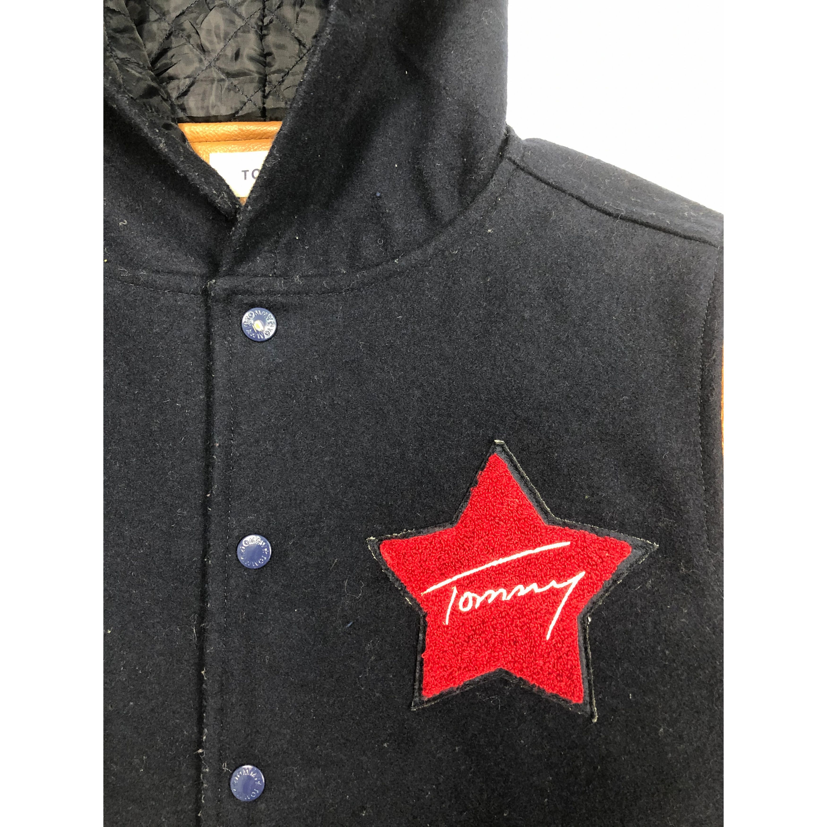 Tommy Hilfiger Vintage 90s Tommy Varsity Jacket Synthetic Leather V0029 Size US M / EU 48-50 / 2 - 2 Thumbnail