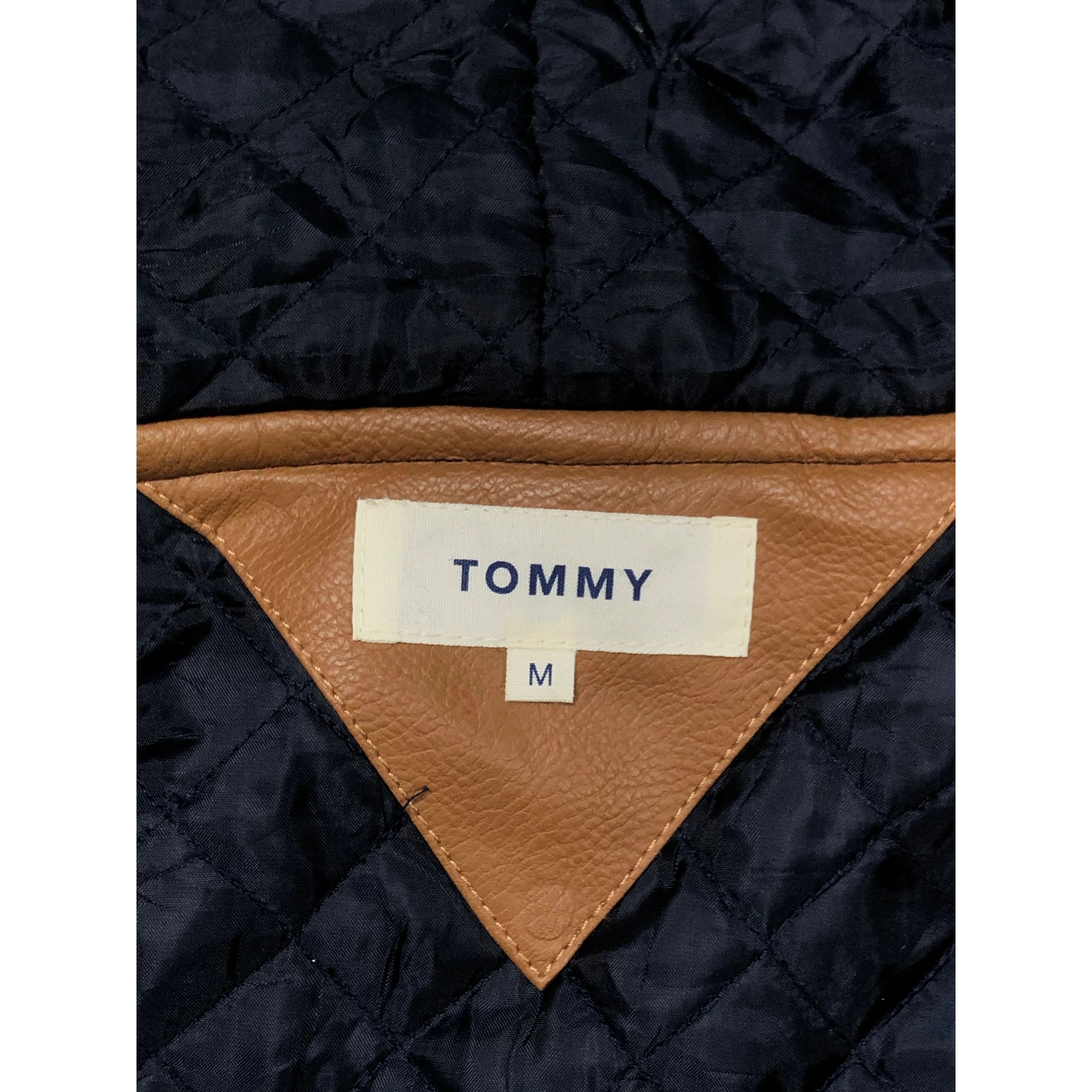Tommy Hilfiger Vintage 90s Tommy Varsity Jacket Synthetic Leather V0029 Size US M / EU 48-50 / 2 - 6 Thumbnail