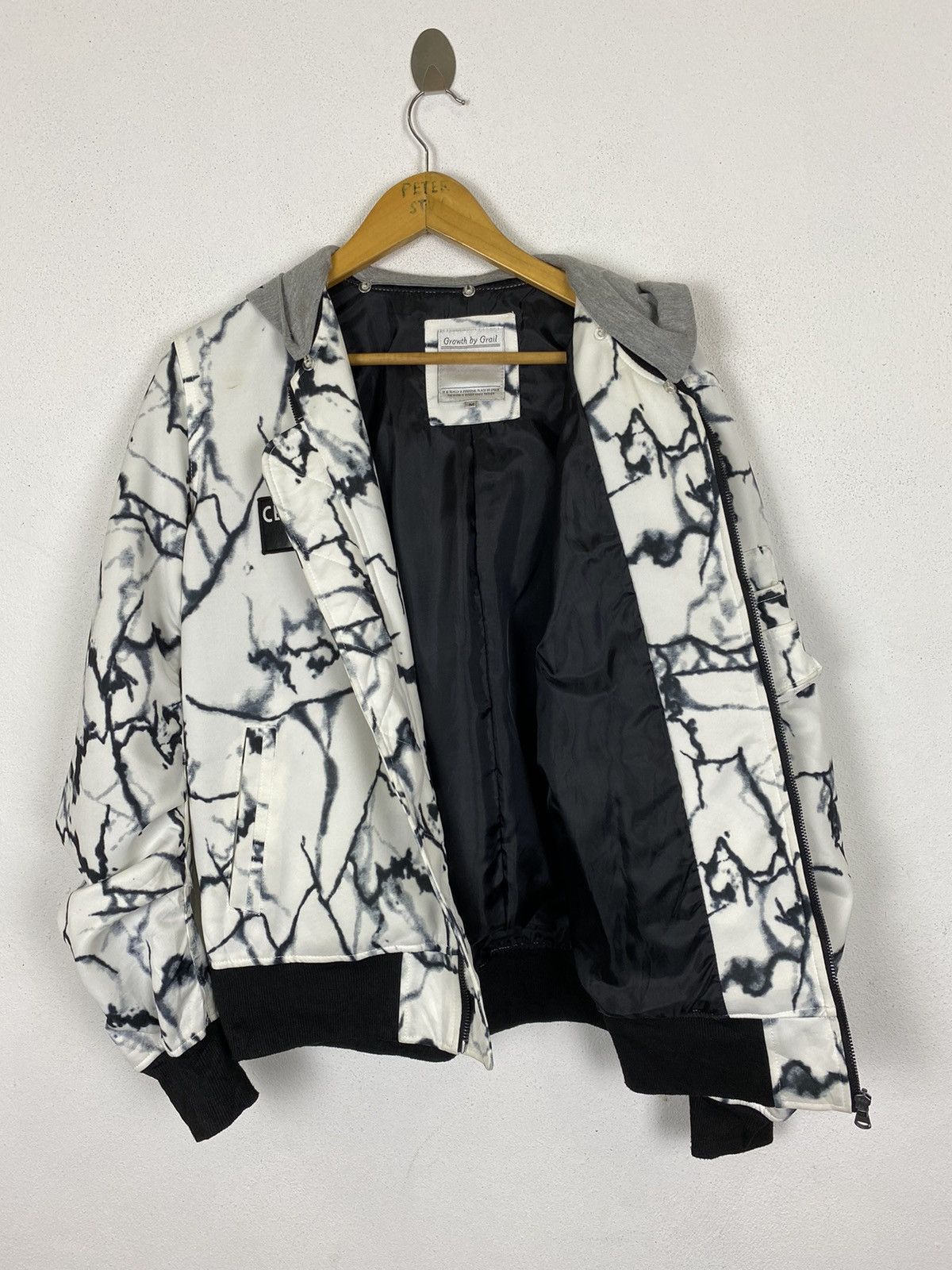 Japanese Brand GROWTH BY GRAIL MARBLE BOMBER JACKET Size US M / EU 48-50 / 2 - 4 Thumbnail