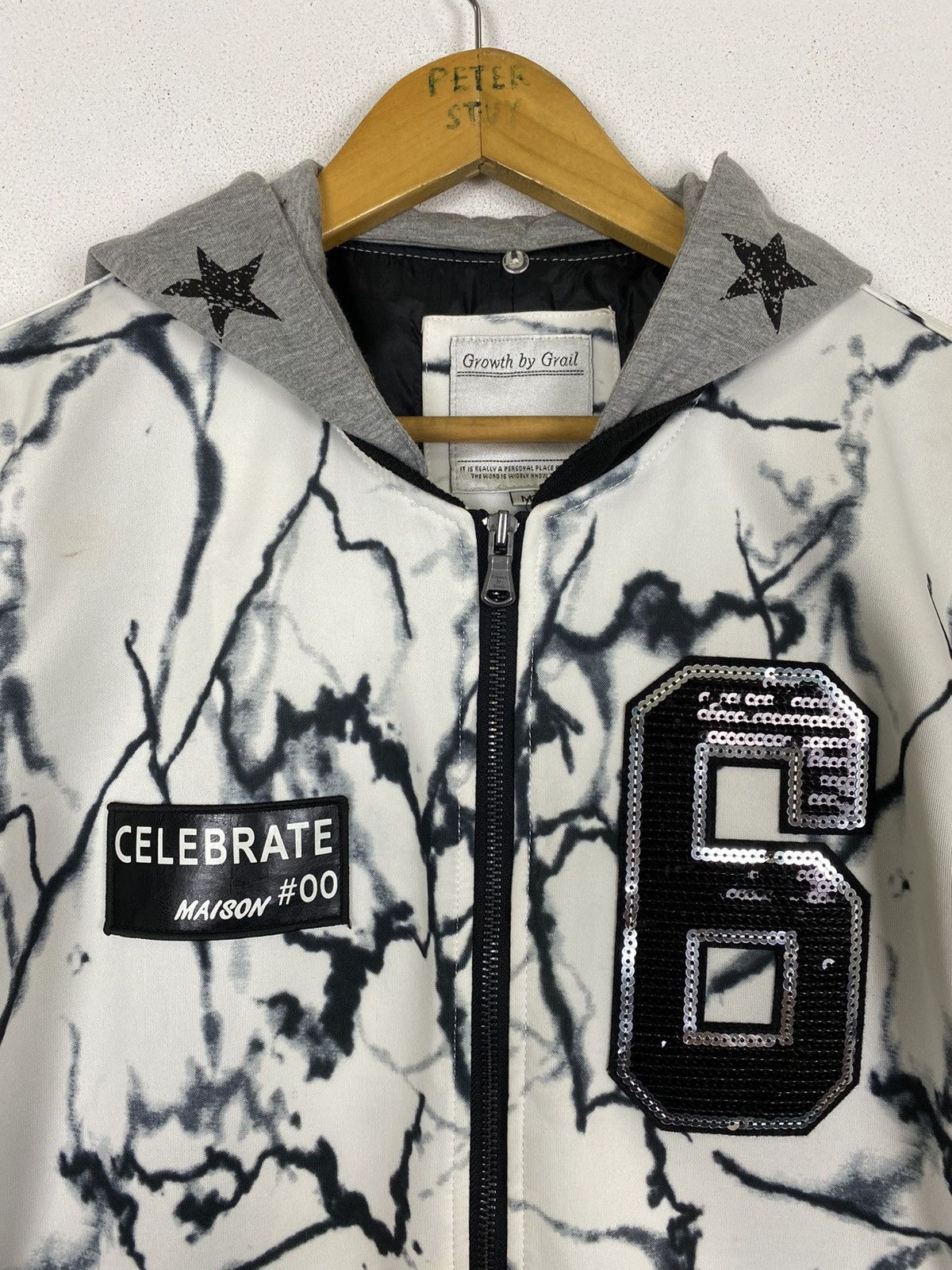 Japanese Brand GROWTH BY GRAIL MARBLE BOMBER JACKET Size US M / EU 48-50 / 2 - 5 Thumbnail