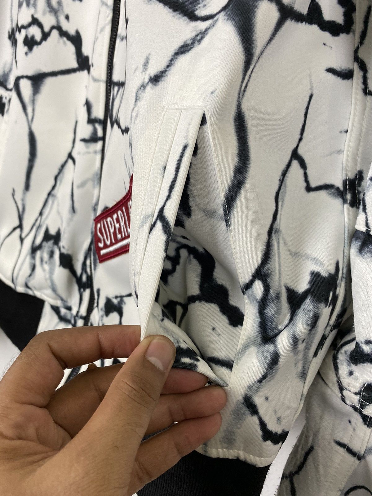 Japanese Brand GROWTH BY GRAIL MARBLE BOMBER JACKET Size US M / EU 48-50 / 2 - 7 Thumbnail
