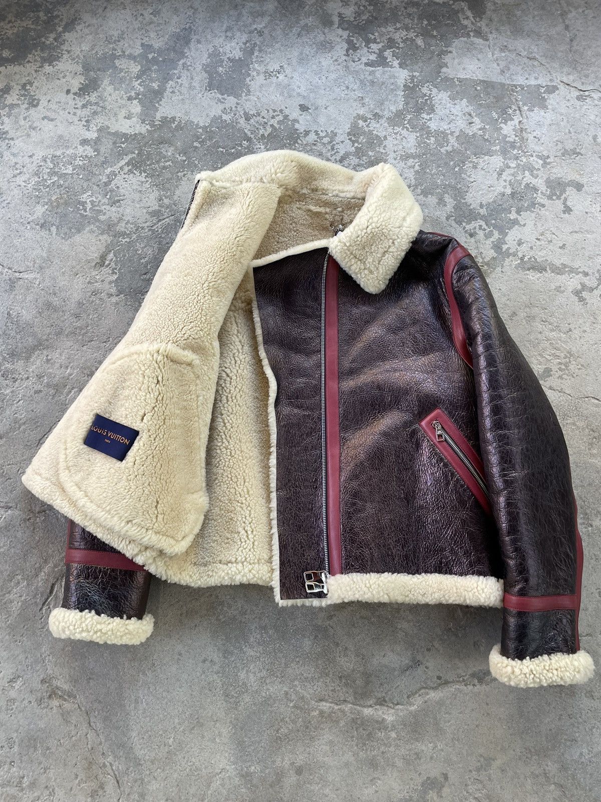 Louis Vuitton Shearling Aviator Jacket ‘Sound Design Record Club’ Size US L / EU 52-54 / 3 - 2 Thumbnail