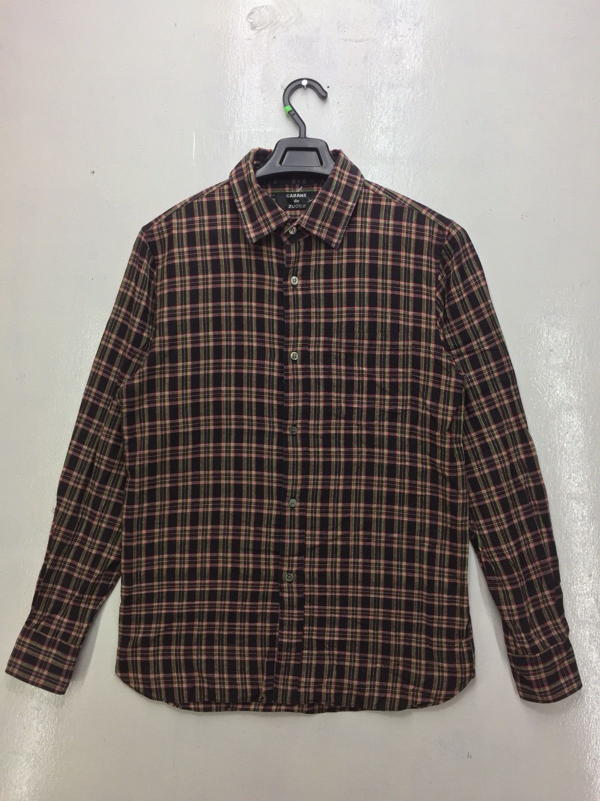 image of Cabane De Zucca Checkered Casual Shirt Made In Japan, Men's (Size Medium)