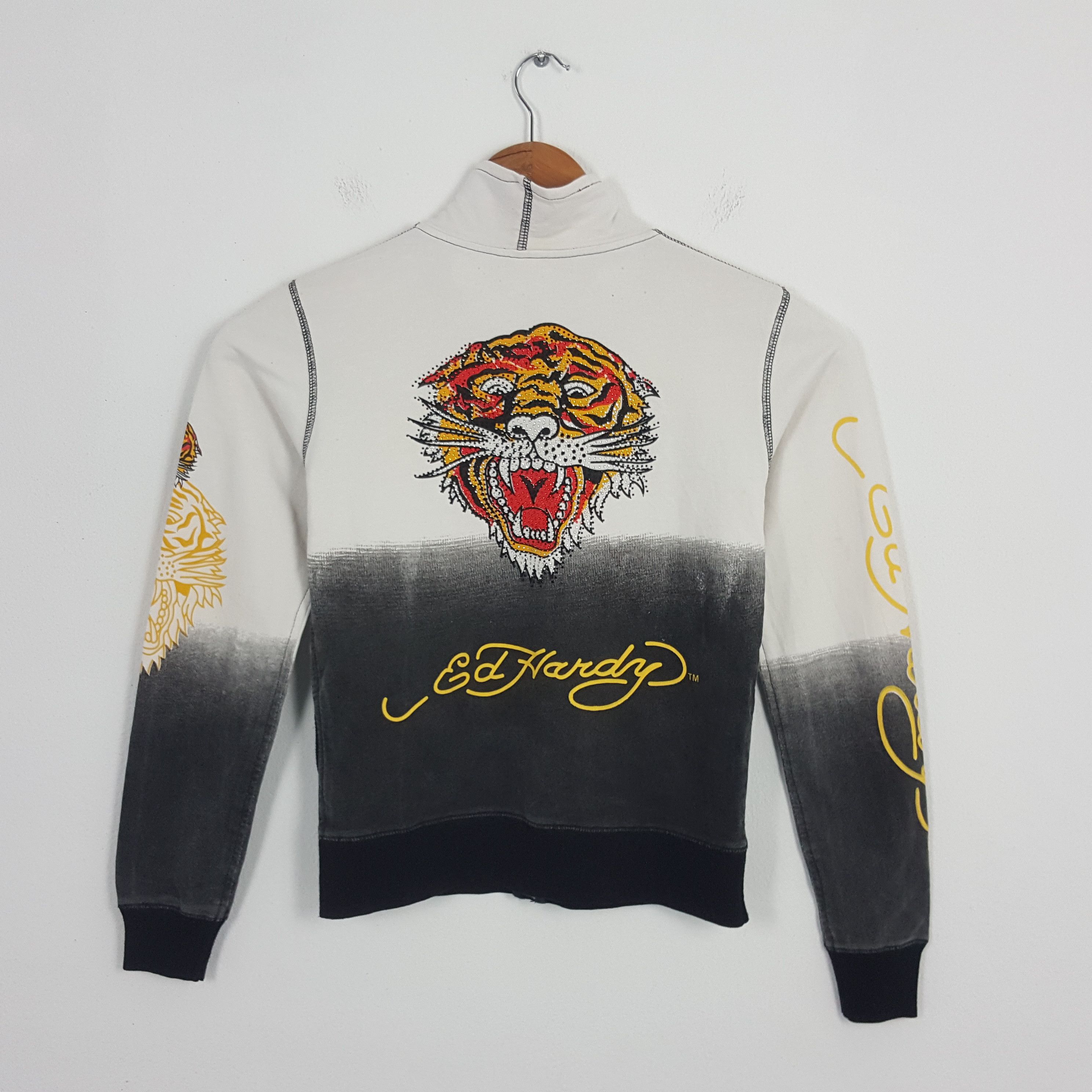 Christian Audigier × Ed Hardy × Vintage Vintage Ed-Hardy Christian Audigier Designer Sweater Jacket Size US S / EU 44-46 / 1 - 1 Thumbnail
