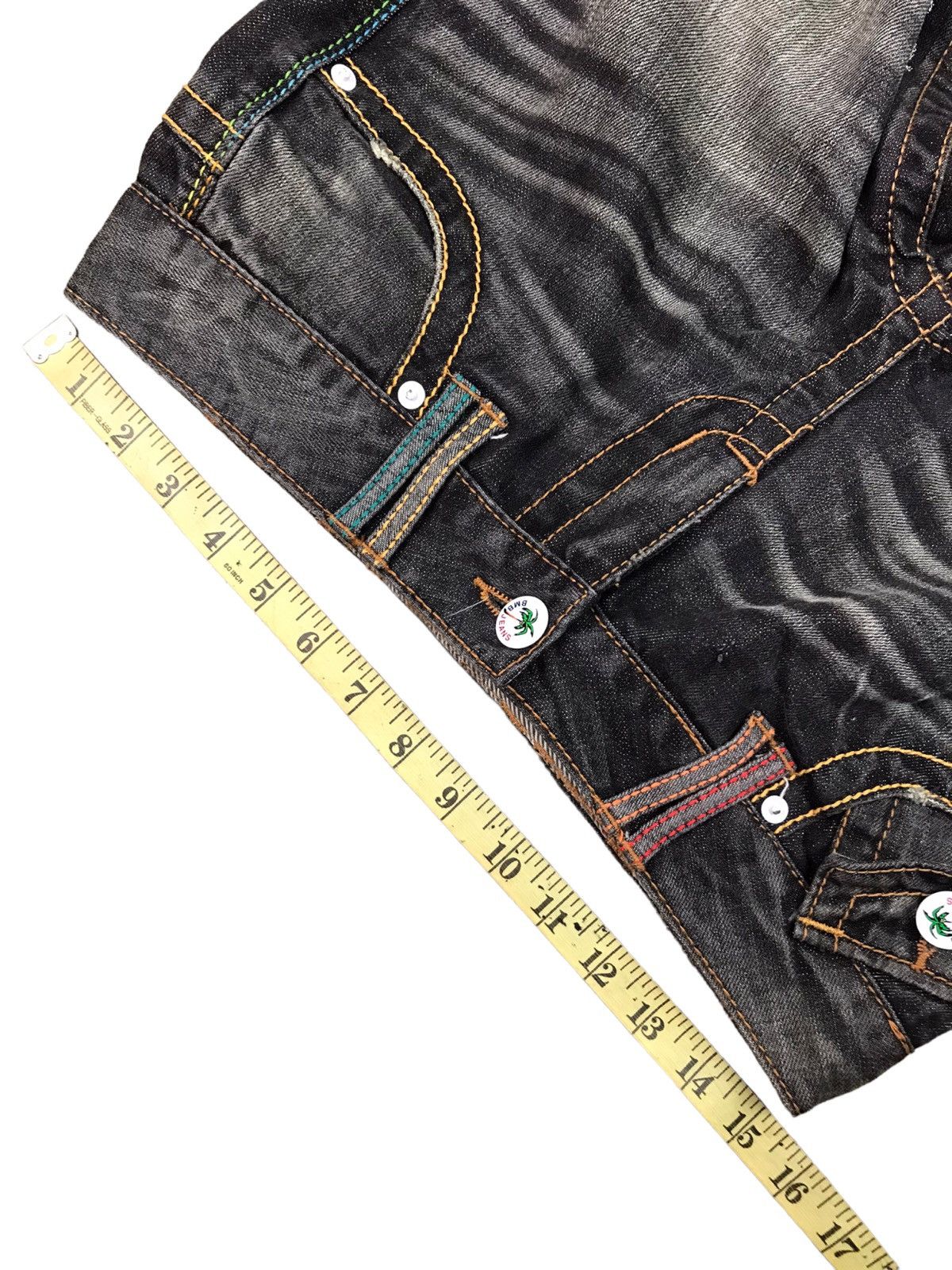 Japanese Brand 🔥🇯🇵 AUTHENTIC BMB BLUE MOON BLUE JEANS EMBROIDERY DESIGN Size US 27 - 16 Thumbnail