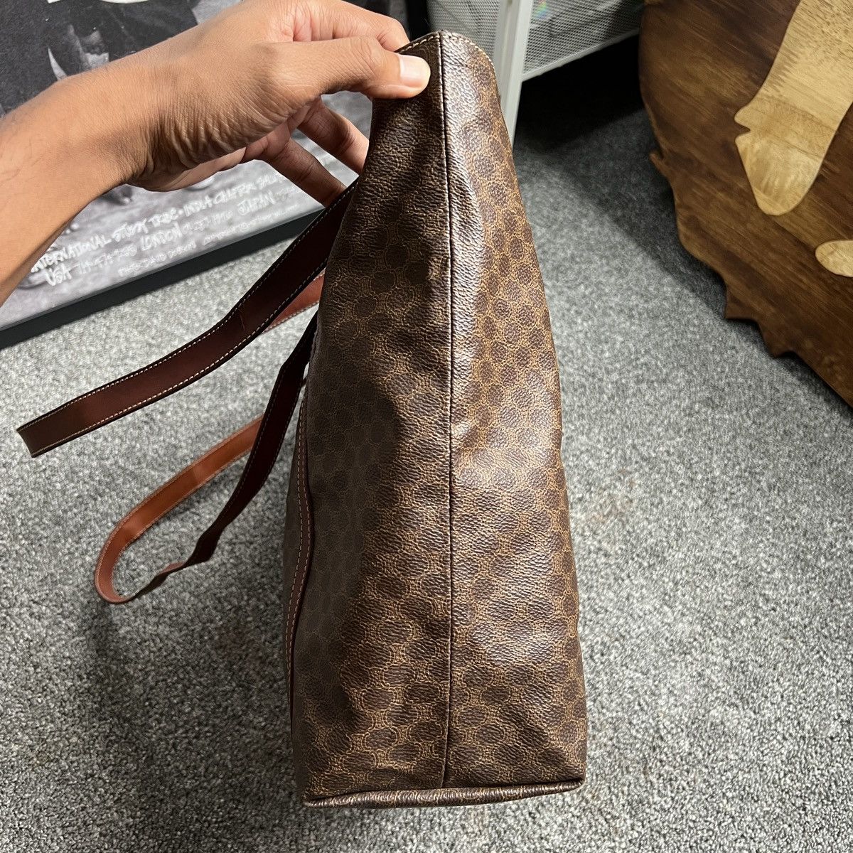 Celine × Hedi Slimane Authentic Celine Triomphe Monogram Shoulder Bag Size ONE SIZE - 3 Thumbnail