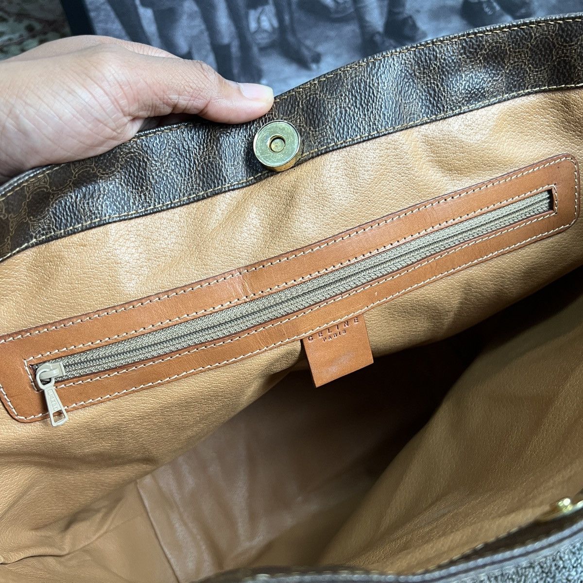 Celine × Hedi Slimane Authentic Celine Triomphe Monogram Shoulder Bag Size ONE SIZE - 10 Thumbnail