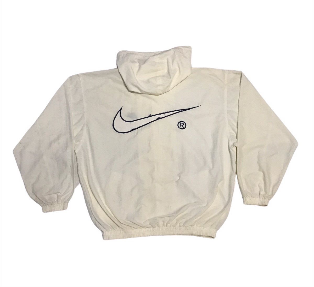 Nike × Vintage Vintage Nike Swoosh Grey Tag Spell Out Bomber Style Size US L / EU 52-54 / 3 - 1 Thumbnail