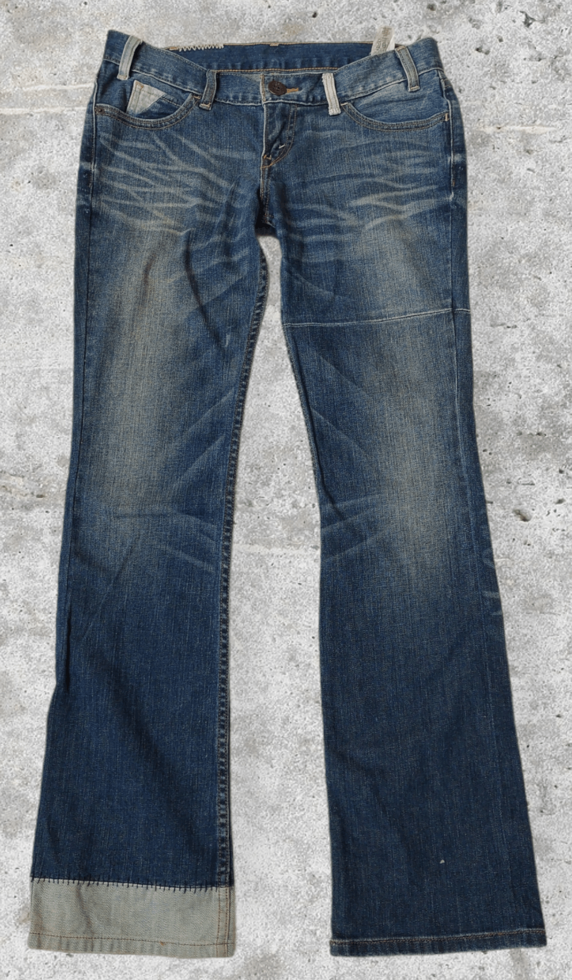 RARE Levis Patchwork LOW RISE BOOTCUT
