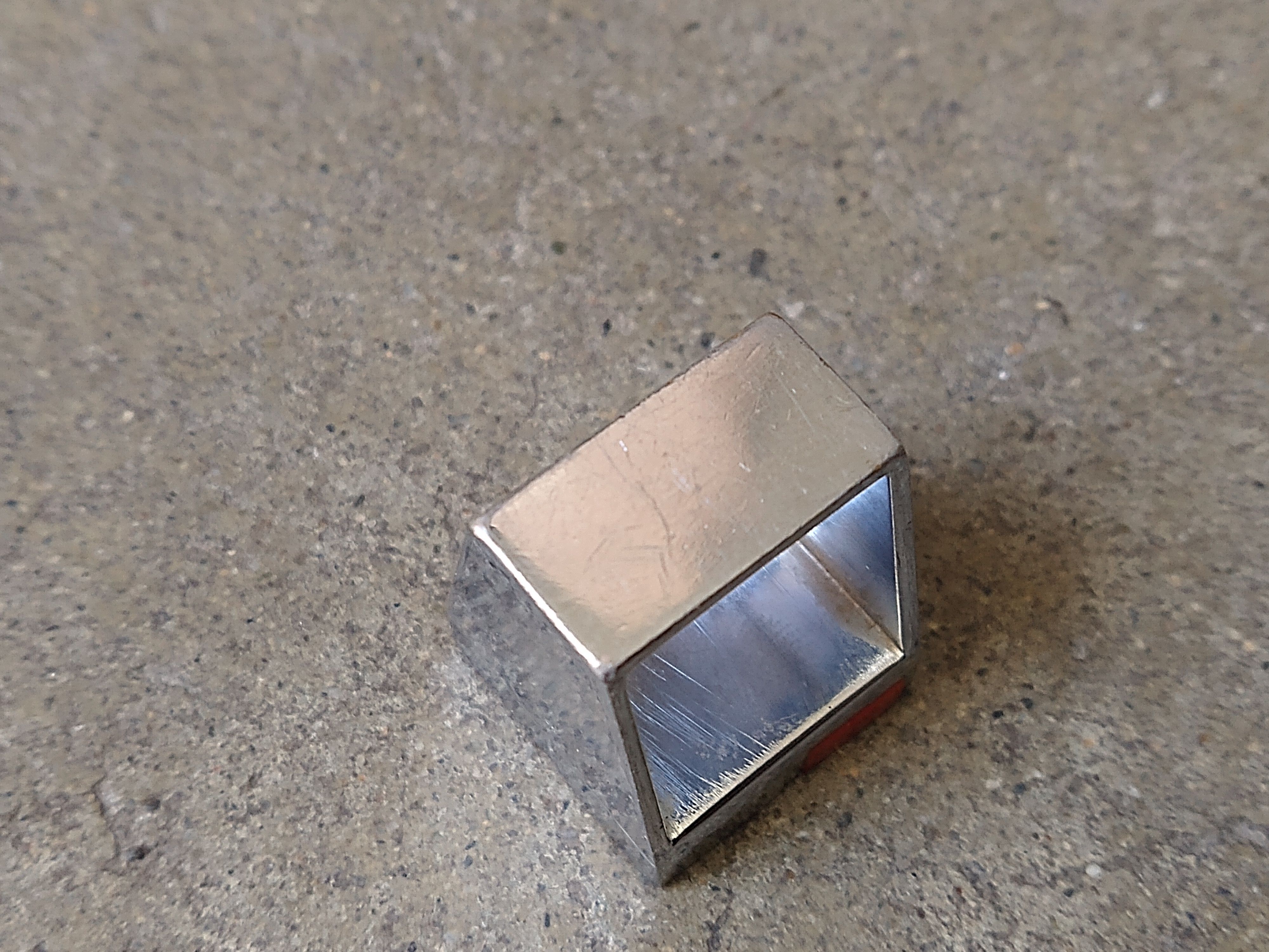 Jewelry Square Ring Size 7.5 Red Acrylic Avant Garde Modern Size ONE SIZE - 7 Thumbnail