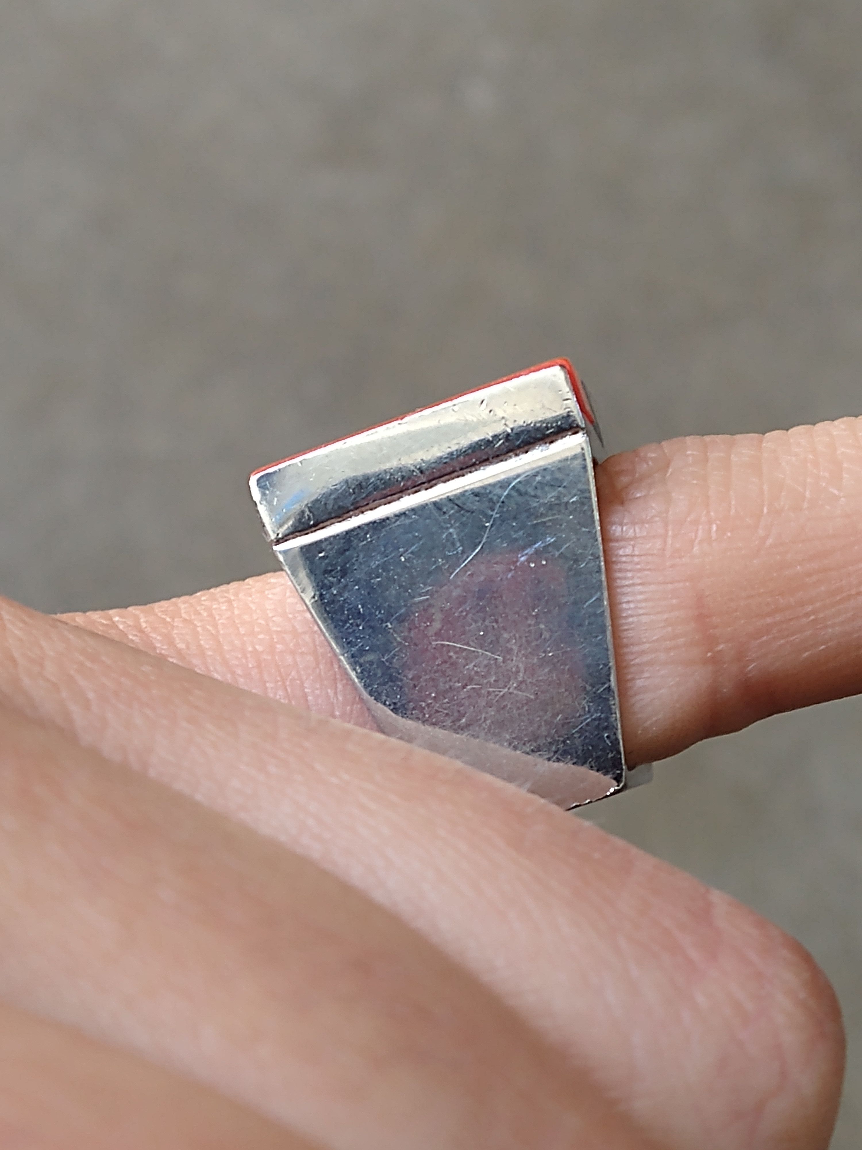Jewelry Square Ring Size 7.5 Red Acrylic Avant Garde Modern Size ONE SIZE - 10 Thumbnail