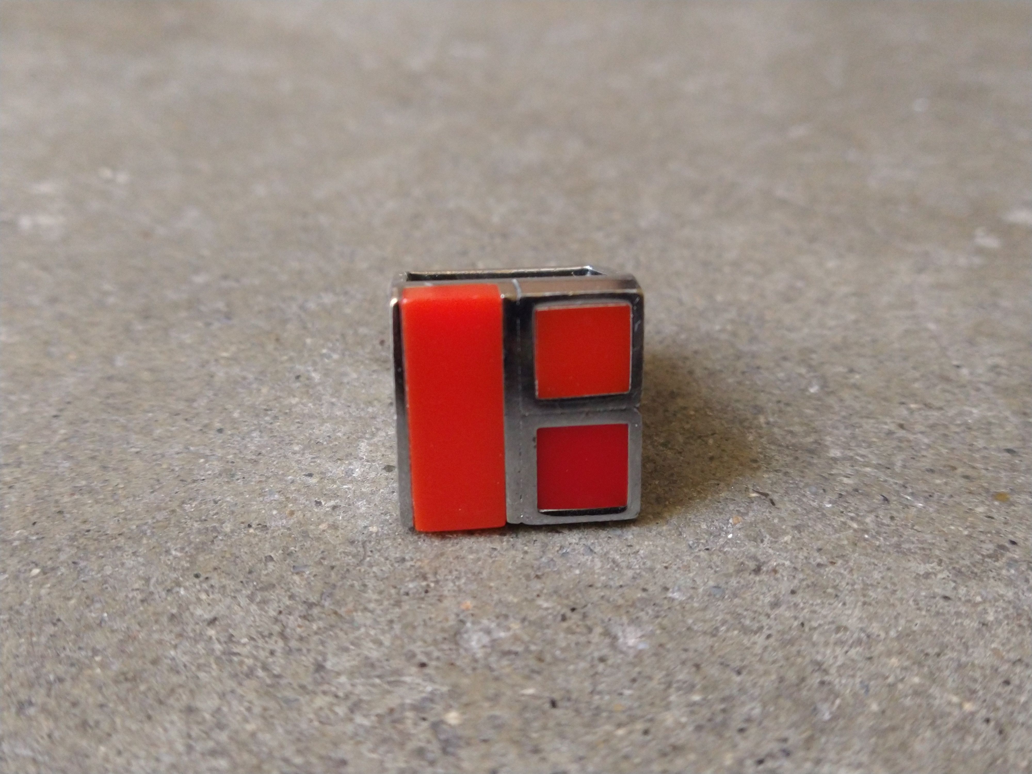 Jewelry Square Ring Size 7.5 Red Acrylic Avant Garde Modern Size ONE SIZE - 3 Thumbnail