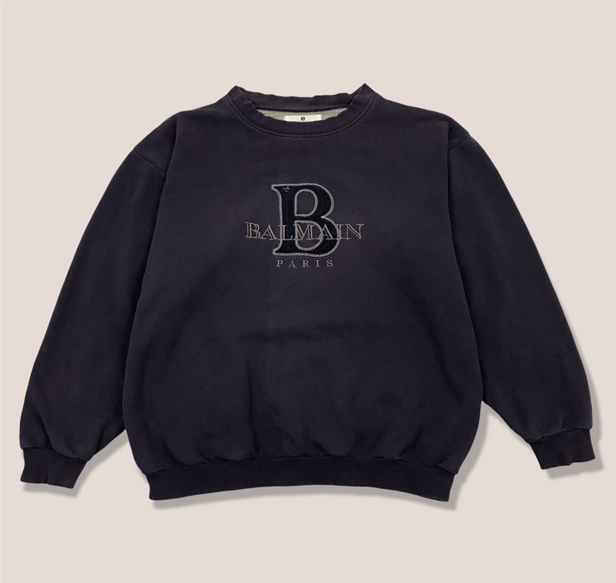 Vintage Distressed Pierre Balmain Big Embroidery Sweatshirt