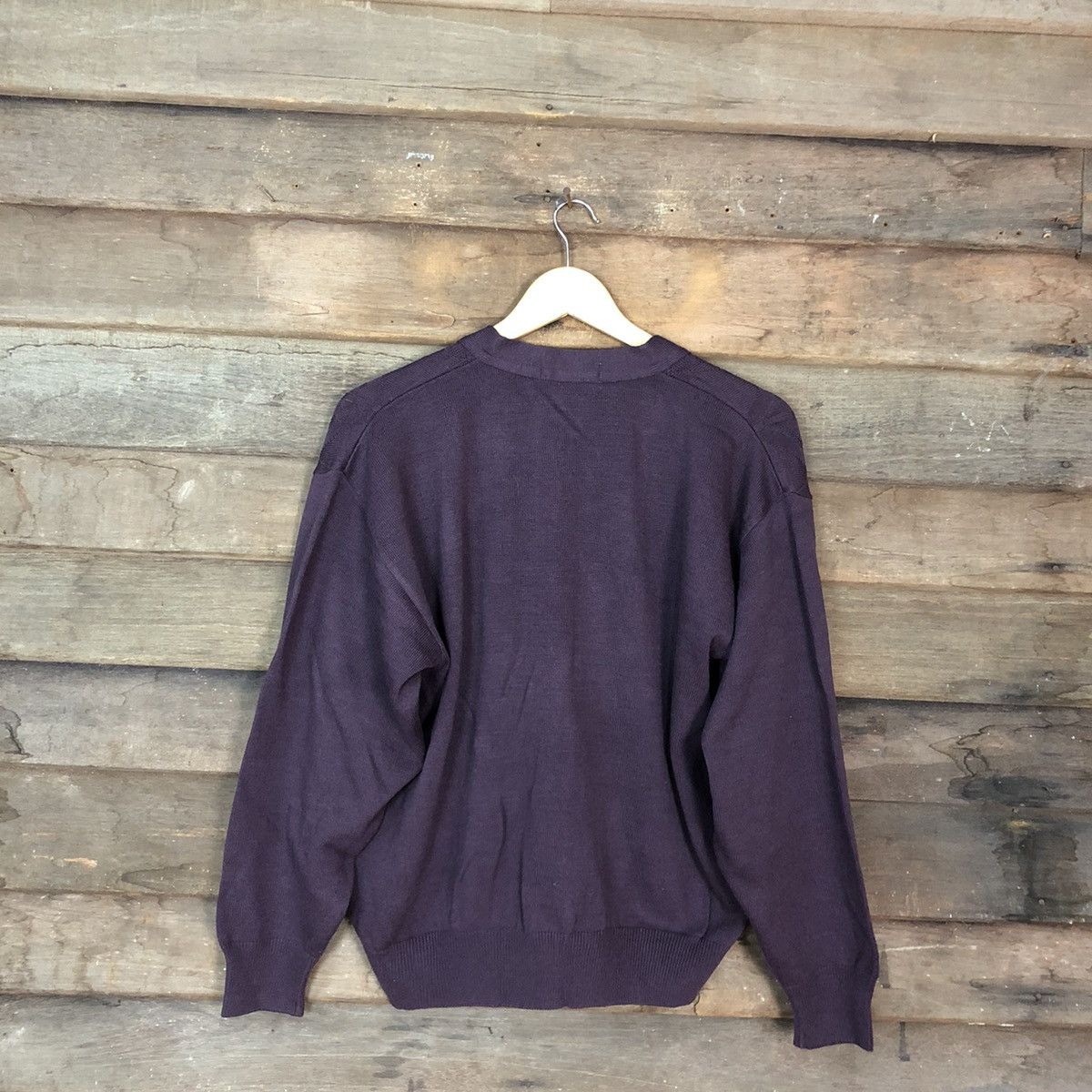 Aran Isles Knitwear × Vintage Mr.Brain Purple japan vintage knitwear Cardigan #5381 Size US M / EU 48-50 / 2 - 12 Thumbnail
