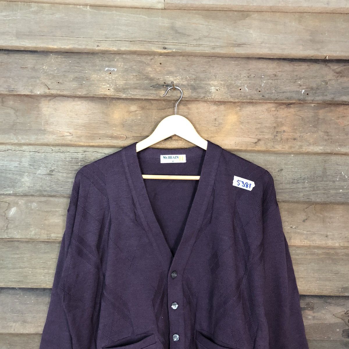 Aran Isles Knitwear × Vintage Mr.Brain Purple japan vintage knitwear Cardigan #5381 Size US M / EU 48-50 / 2 - 9 Thumbnail