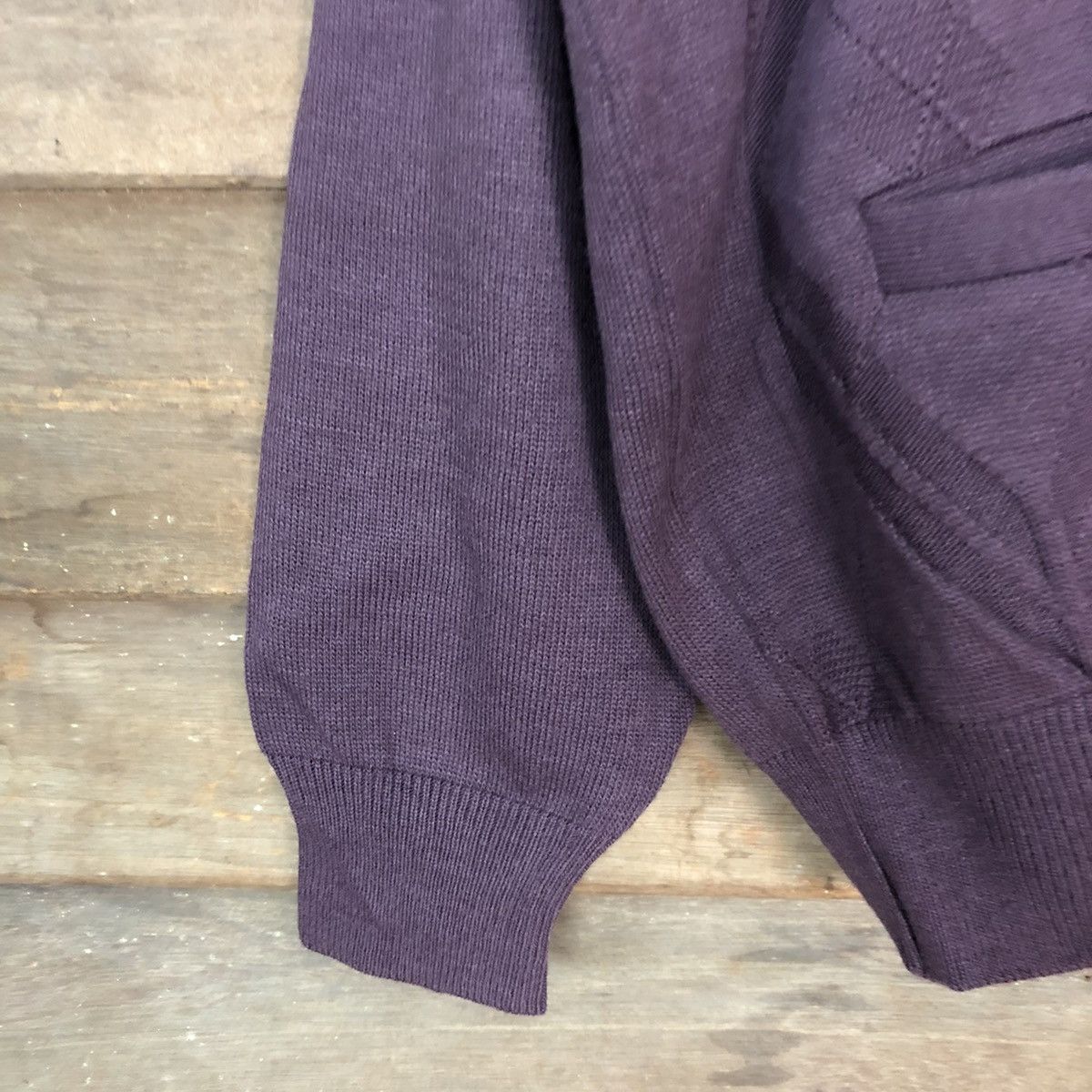 Aran Isles Knitwear × Vintage Mr.Brain Purple japan vintage knitwear Cardigan #5381 Size US M / EU 48-50 / 2 - 6 Thumbnail