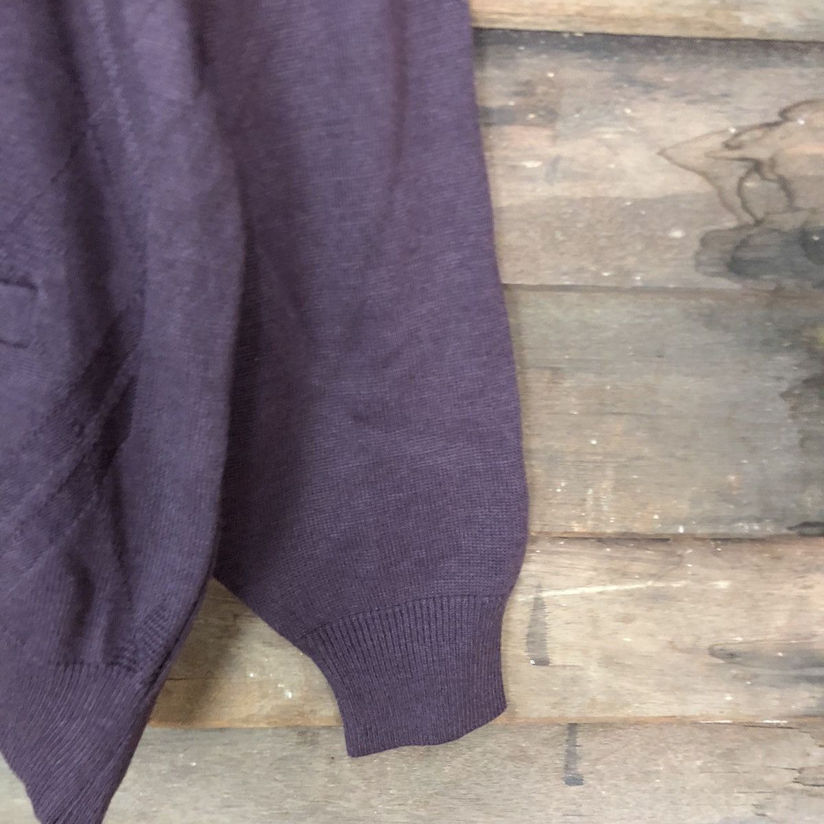 Aran Isles Knitwear × Vintage Mr.Brain Purple japan vintage knitwear Cardigan #5381 Size US M / EU 48-50 / 2 - 4 Thumbnail