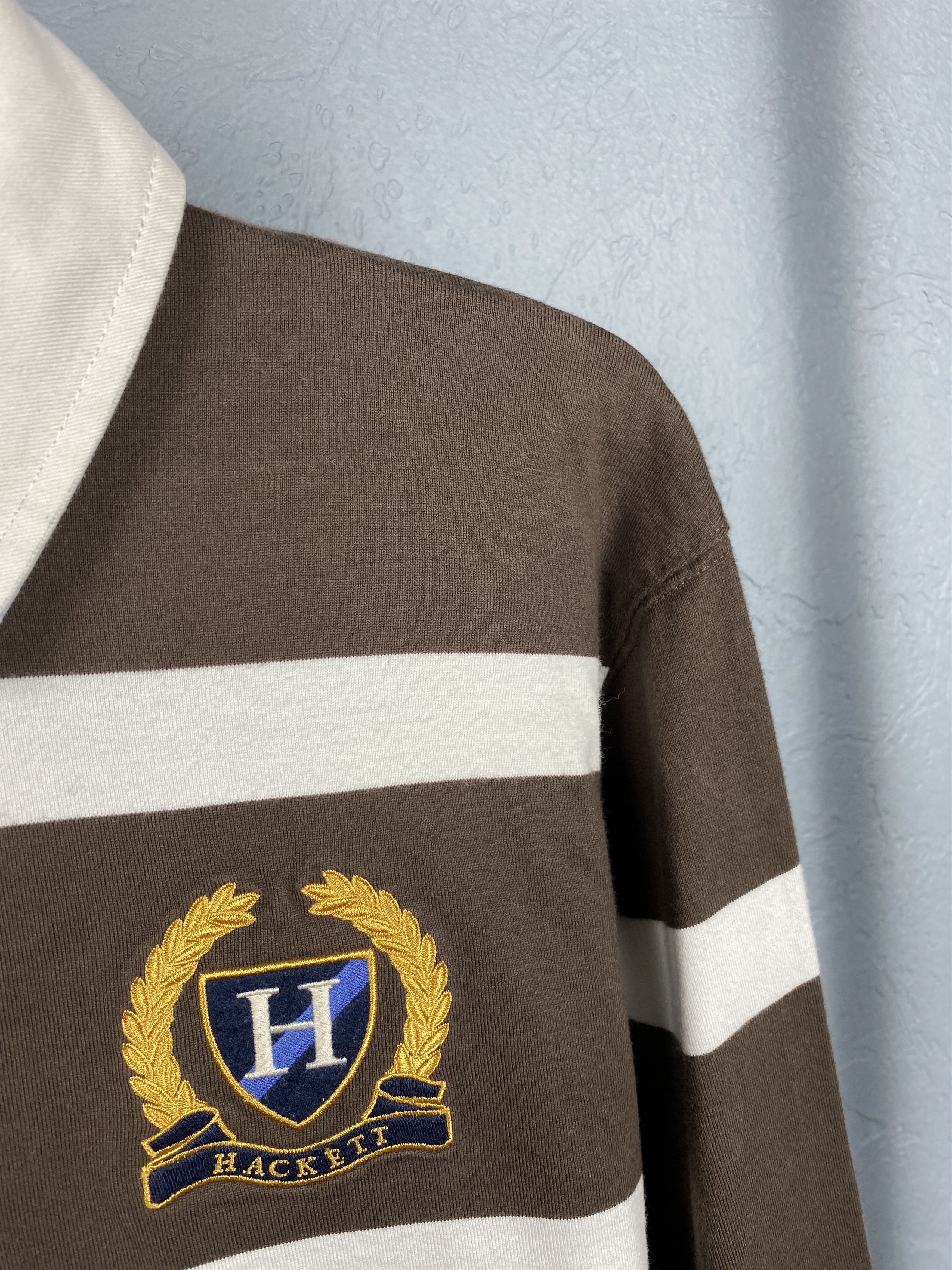 Hackett × Vintage Hackett Vintage Mens Rugby Long Sleeve Polo Shirt Size US XL / EU 56 / 4 - 3 Thumbnail