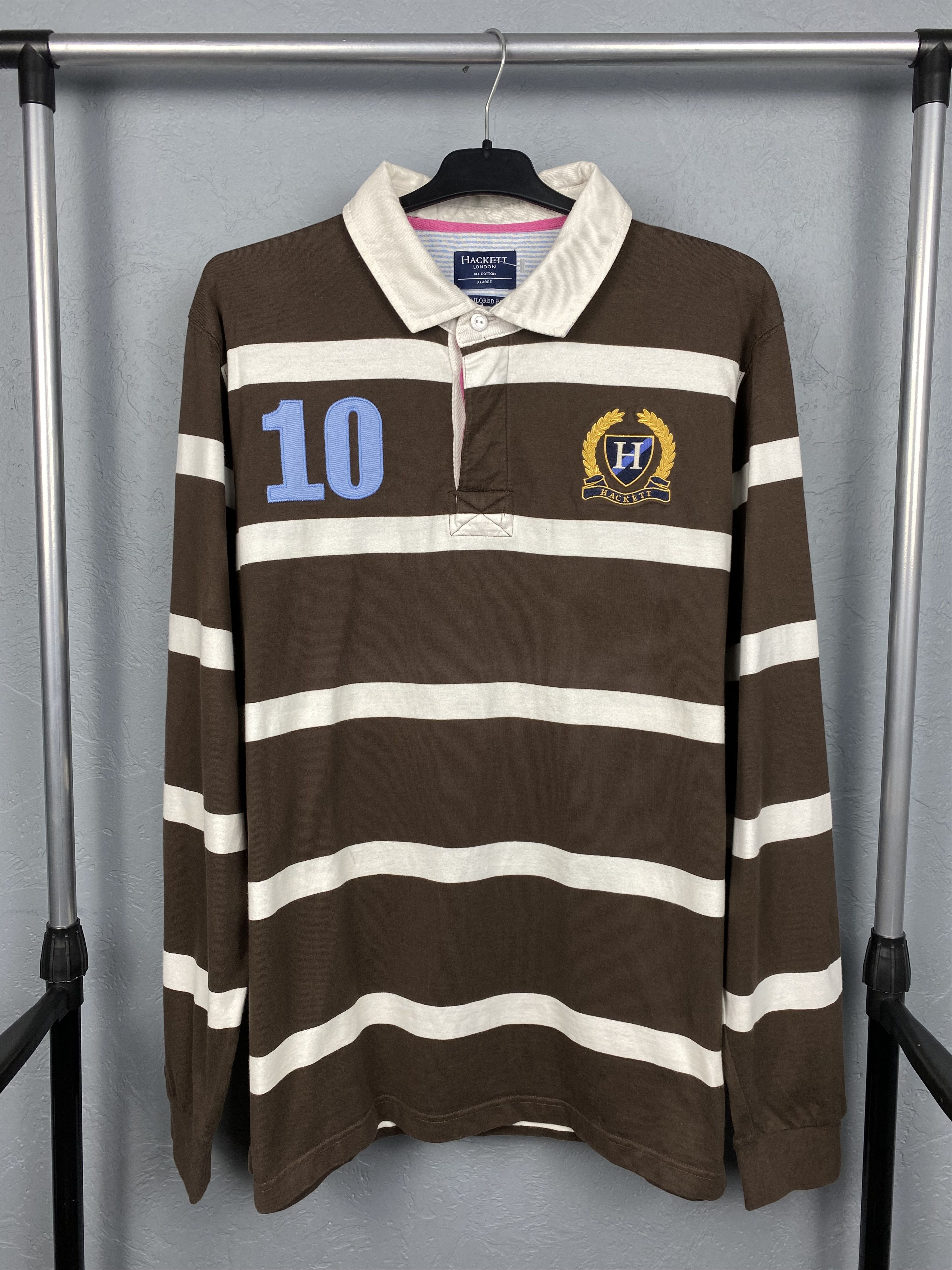 Hackett × Vintage Hackett Vintage Mens Rugby Long Sleeve Polo Shirt Size US XL / EU 56 / 4 - 1 Thumbnail
