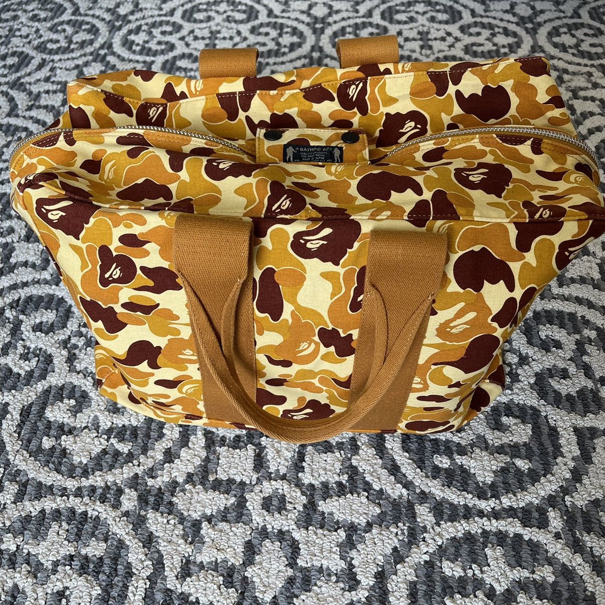 image of Og Bape Orange Camo Duffle Bag, Men's