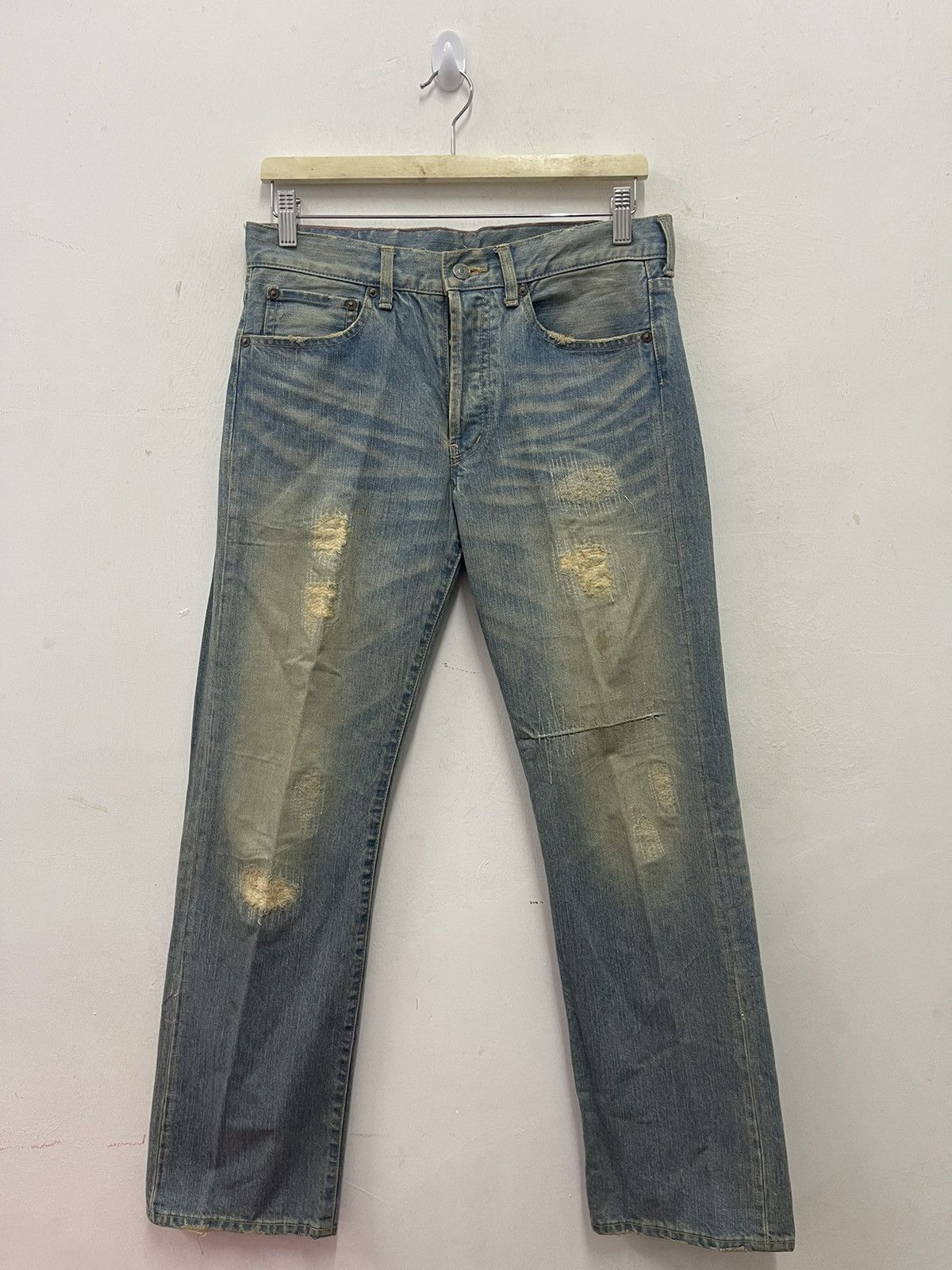 Image of Distressed Denim x Vintage Made In Heaven Sof Soul Of Freedom Japan Distressed in Blue Distressed (