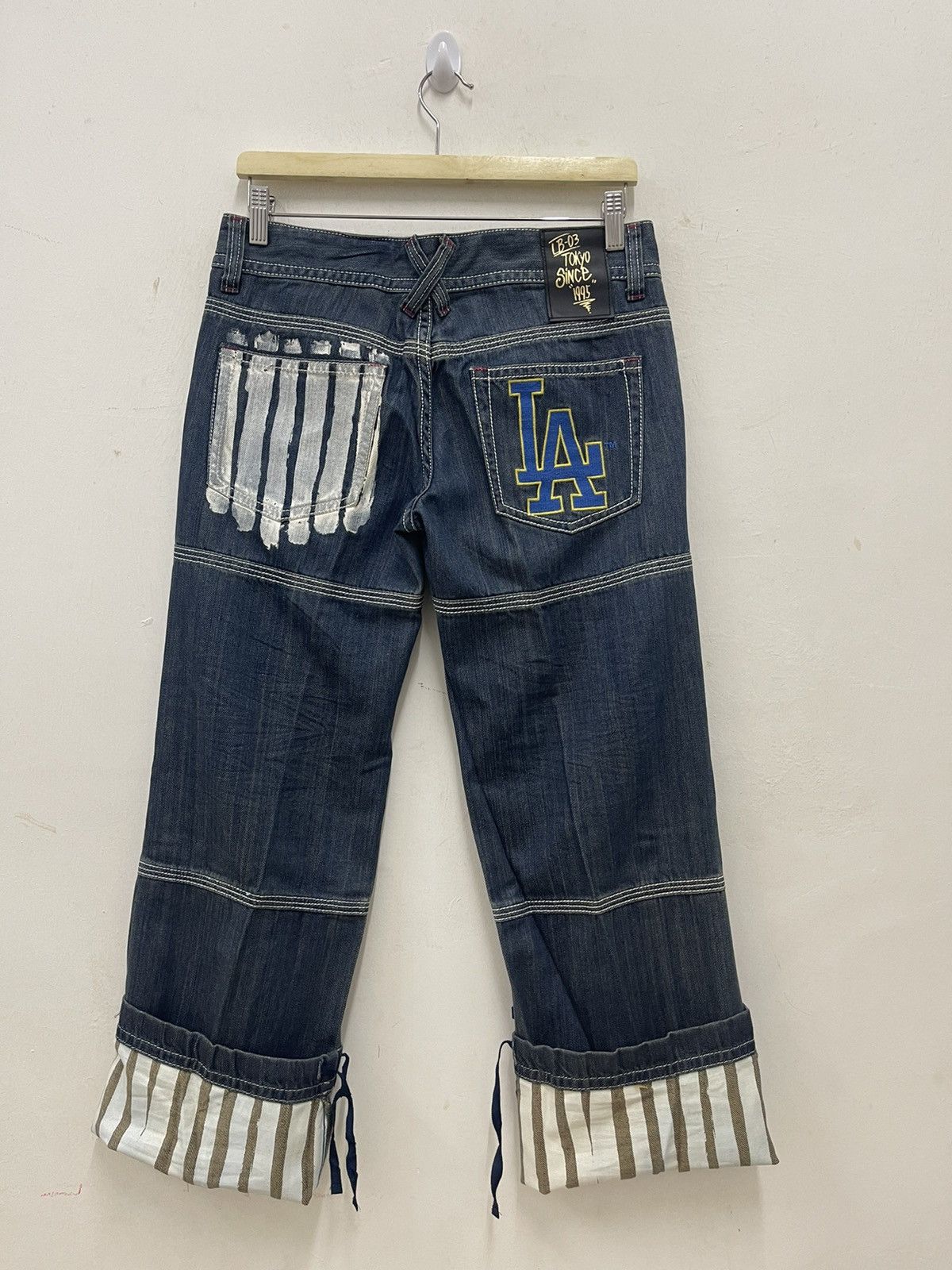 MLB Rare Vintage LB-03 x LA Dodgers Mlb Denim Jeans Size US 31 - 1 Thumbnail
