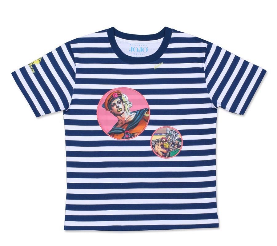 image of Jojo's Bizarre Adventure Jojolion T-Shirt Exhibition Ltd in Navy/White, Men's (Size Small)