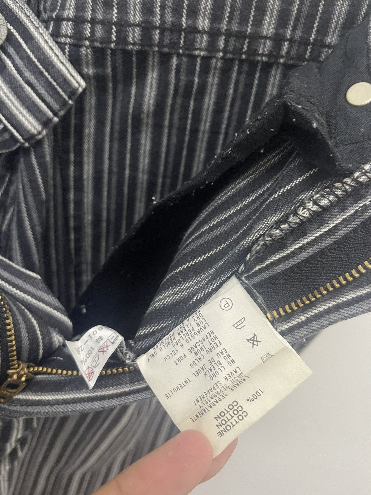 Fiorucci Rare Vintage FIORUCCI High Waist Striped Bootcut Flare Jeans Size US 26 / EU 42 - 10 Thumbnail