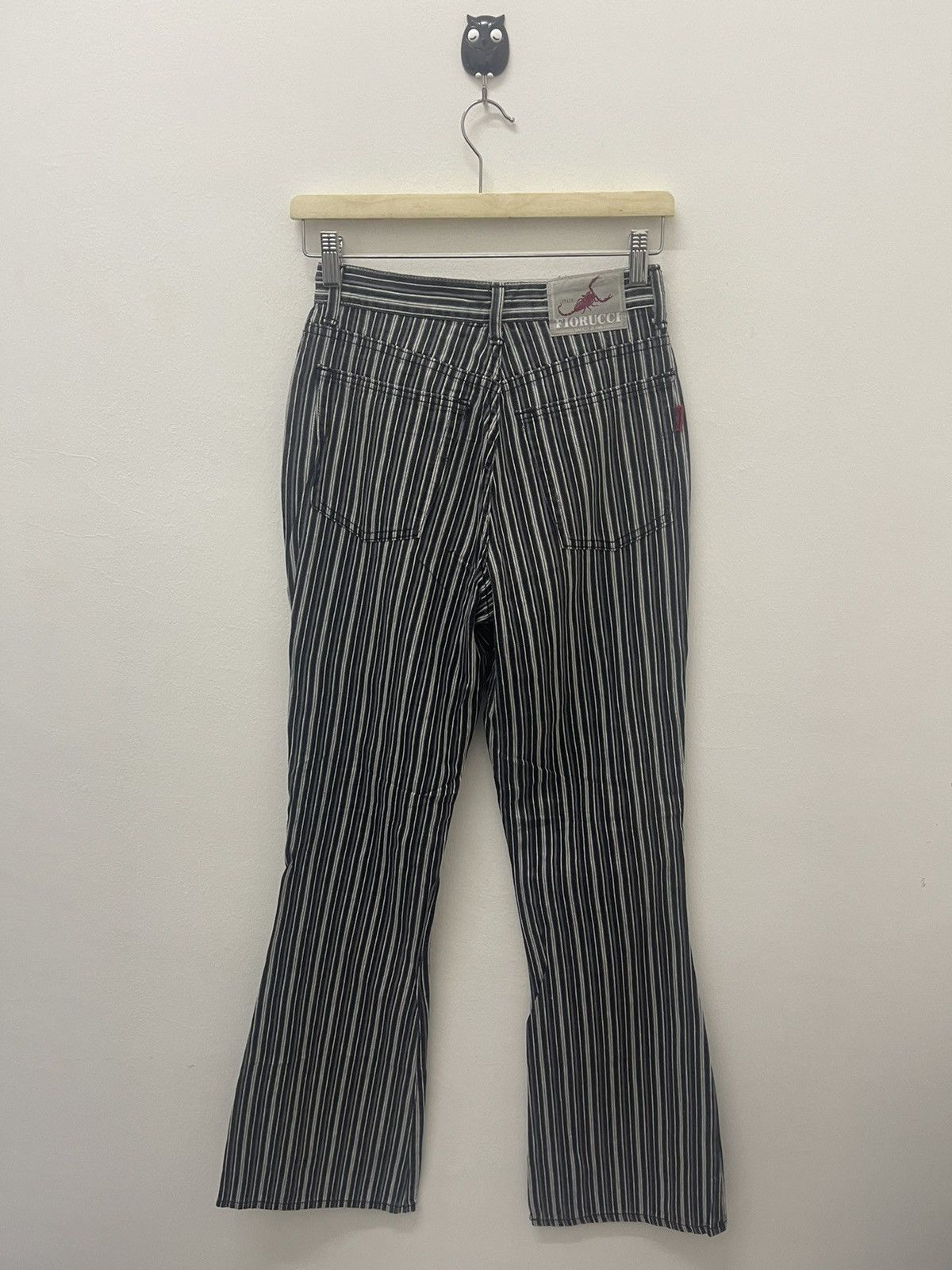 Fiorucci Rare Vintage FIORUCCI High Waist Striped Bootcut Flare Jeans Size US 26 / EU 42 - 1 Thumbnail