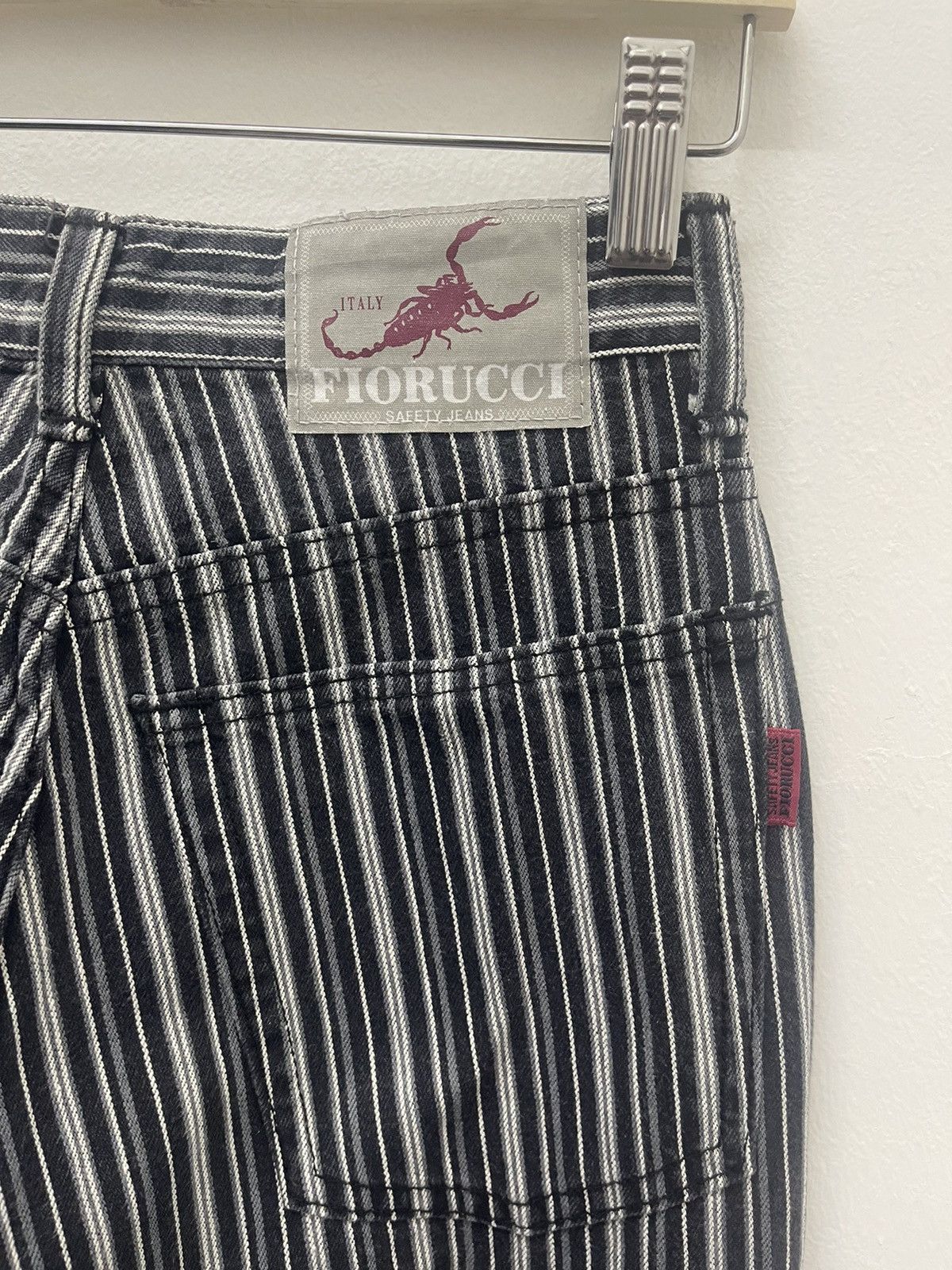 Fiorucci Rare Vintage FIORUCCI High Waist Striped Bootcut Flare Jeans Size US 26 / EU 42 - 3 Thumbnail
