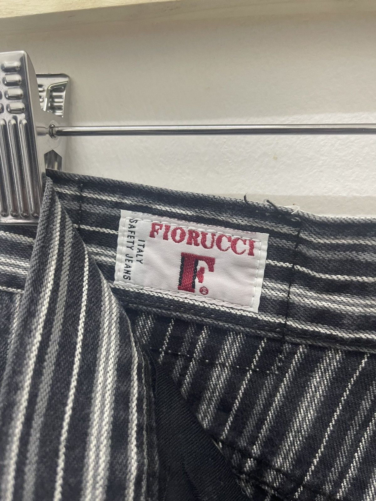 Fiorucci Rare Vintage FIORUCCI High Waist Striped Bootcut Flare Jeans Size US 26 / EU 42 - 11 Thumbnail