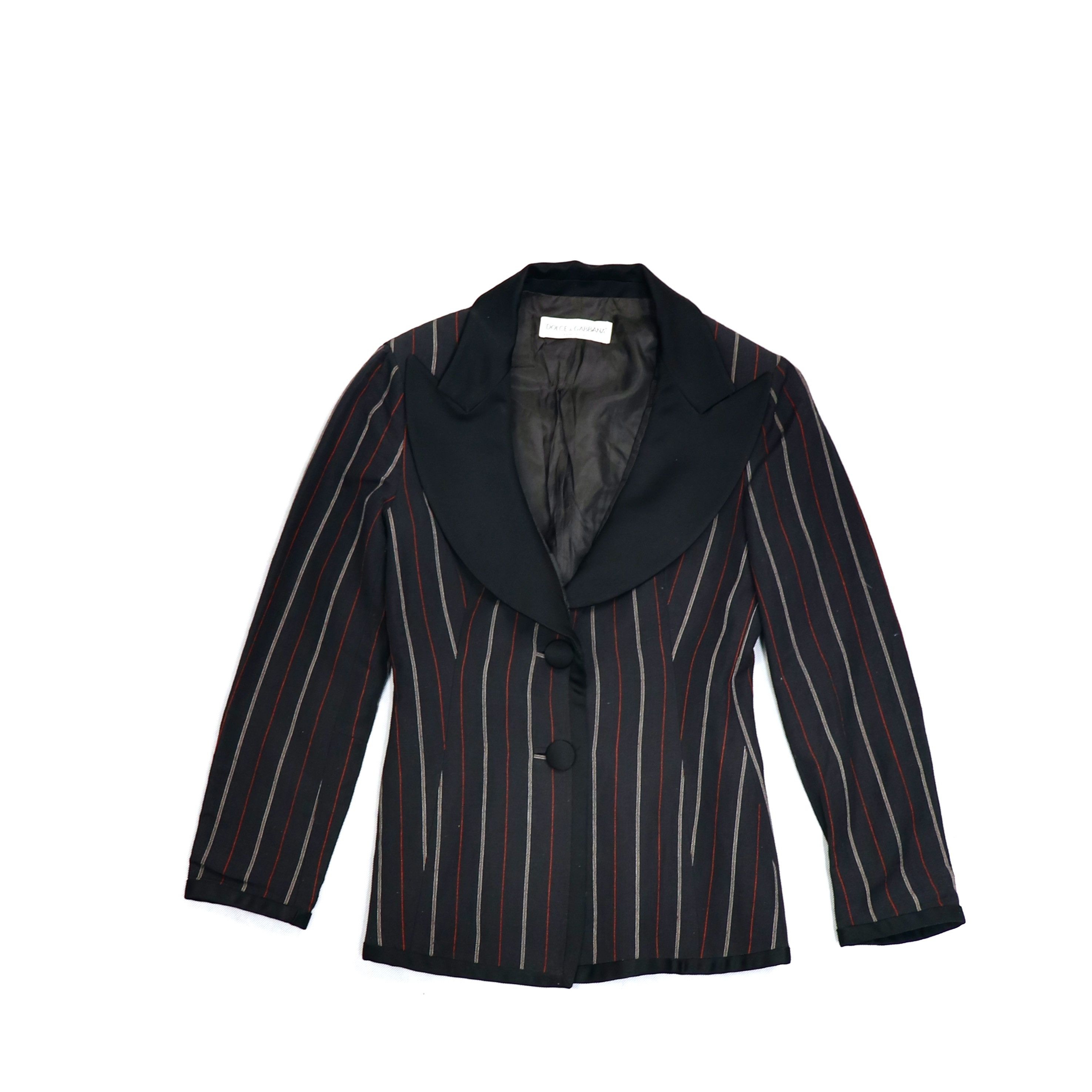 Dolce & Gabbana 1990 First Collections Stripped Linen Vintage Blazer Jacket Size US XS / EU 42 / 0 - 1 Thumbnail